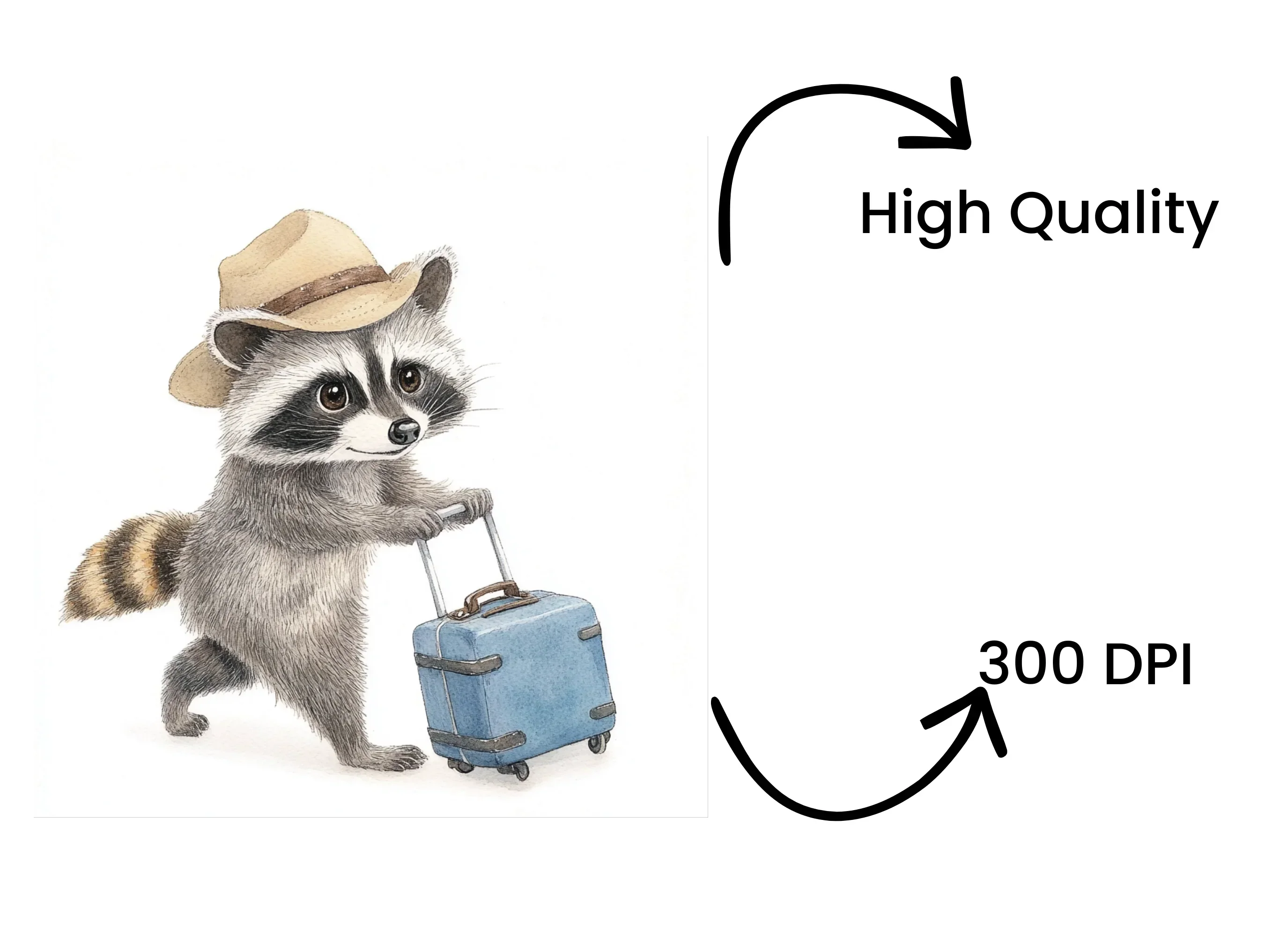 Traveling Raccoon with Luggage Clipart Bundle - Image 4