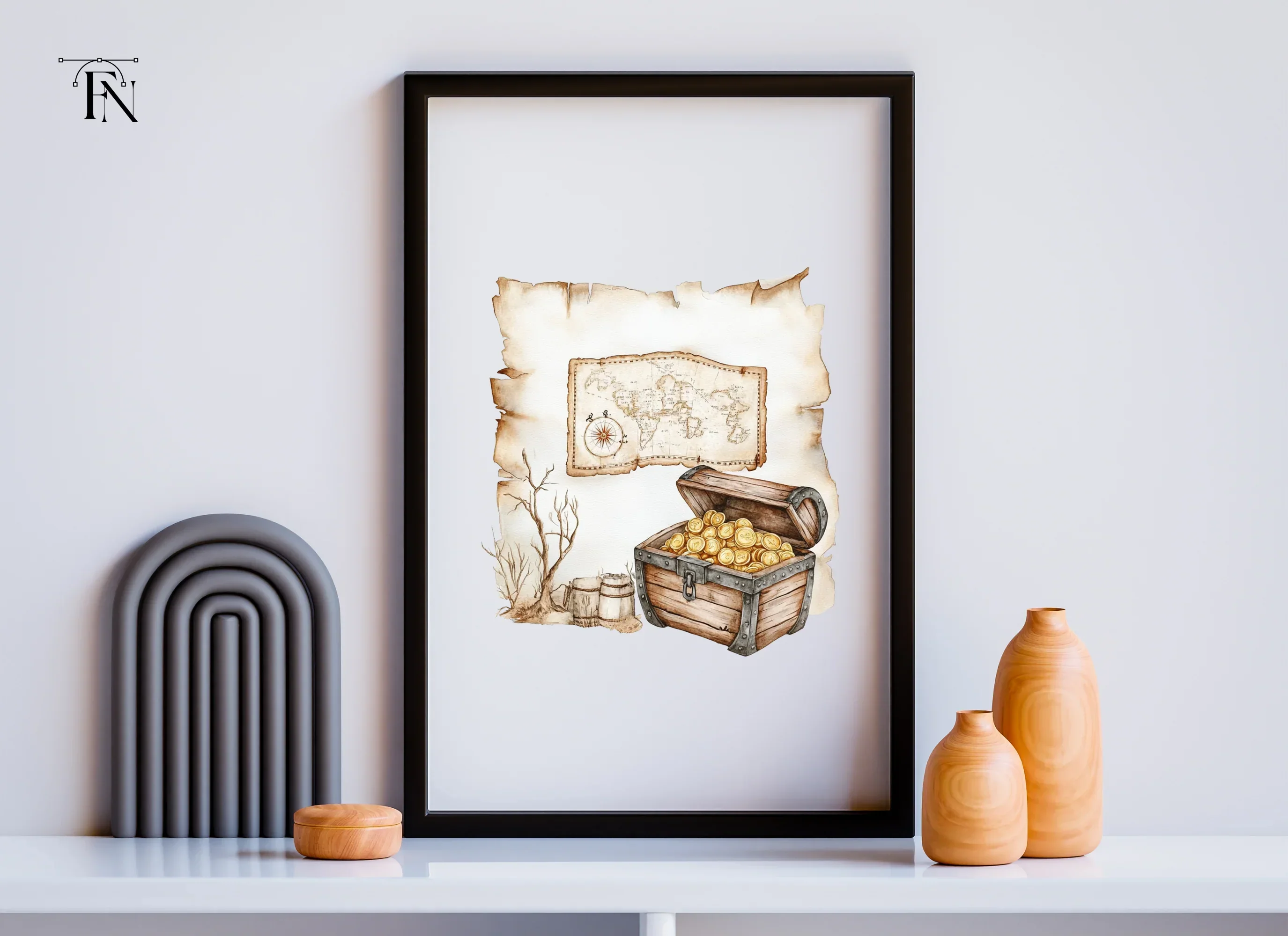 Treasure Map and Chest Clipart Bundle - Image 3