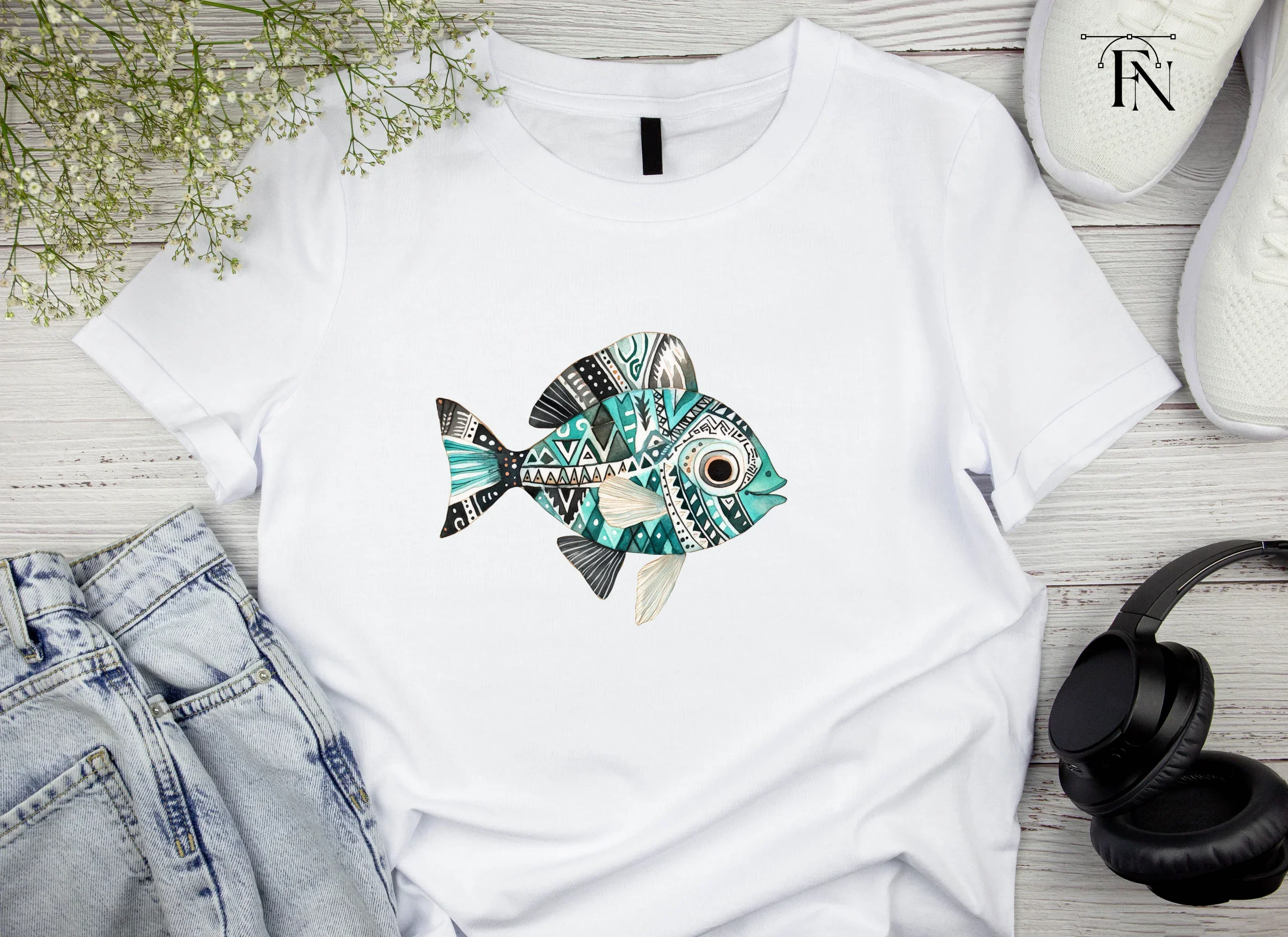 Tribal Fish Clipart Bundle - Image 4