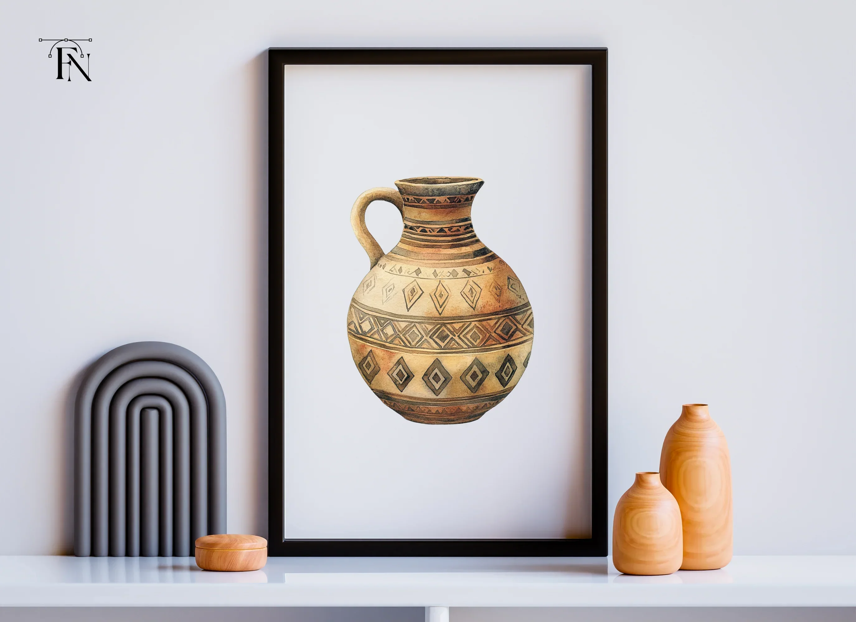 Tribal Patterned Earthenware Jug Clipart Bundle - Image 4