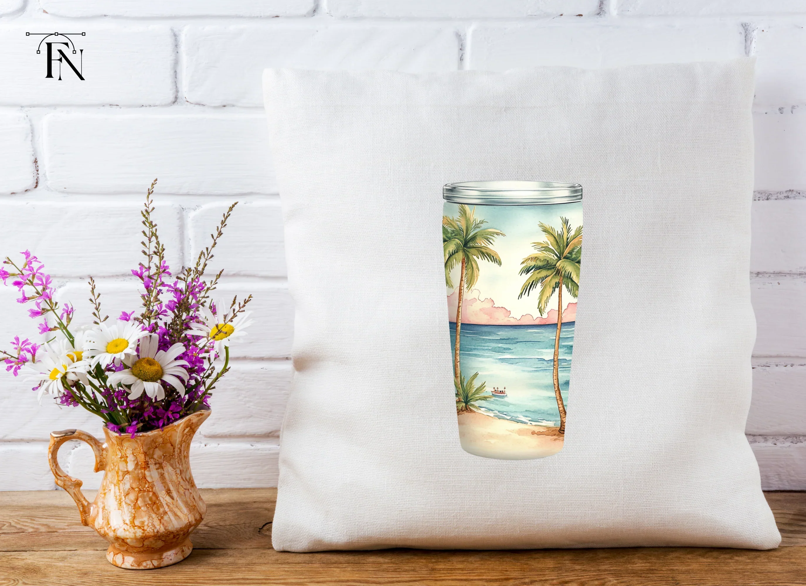 Tropical Beach Tumbler Clipart Bundle - Image 5