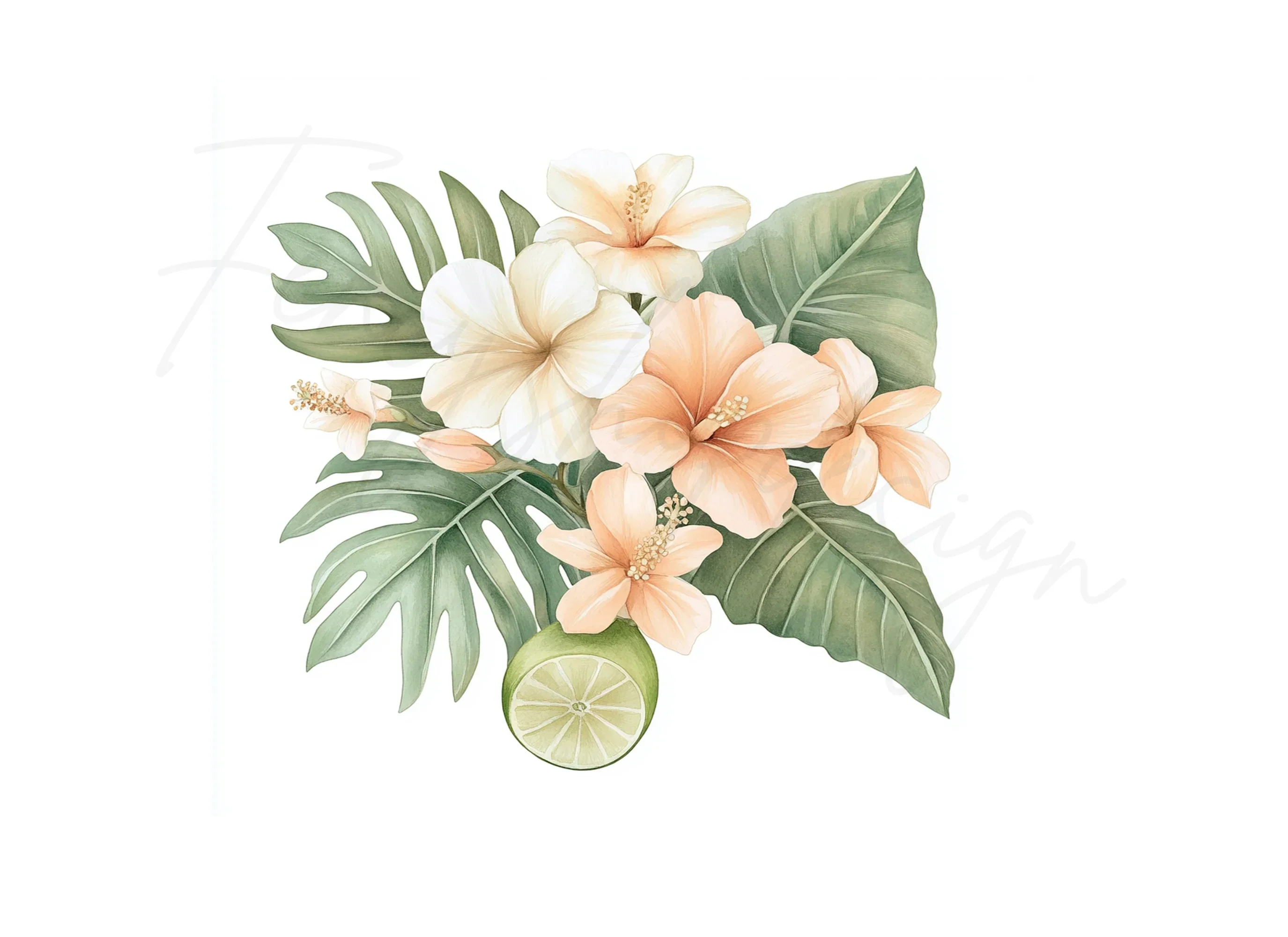 Tropical Hibiscus Clipart Bundle - Image 3