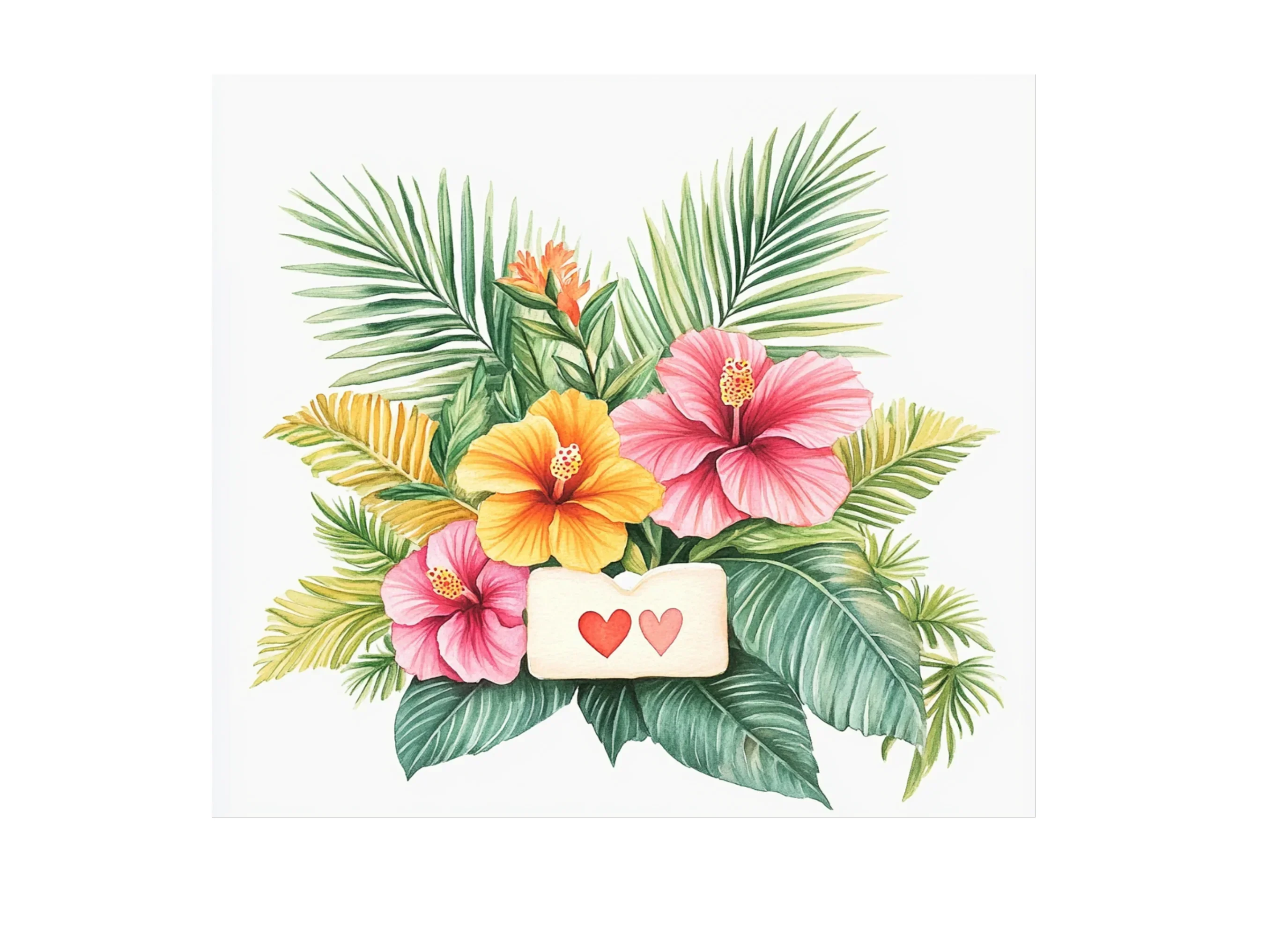 Tropical Hibiscus Palm Clipart Bundle - Image 3