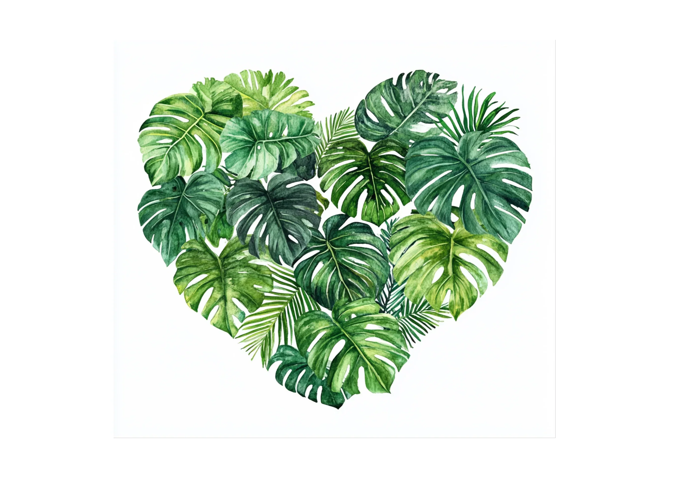 Tropical Leaf Heart Clipart Bundle - Image 3