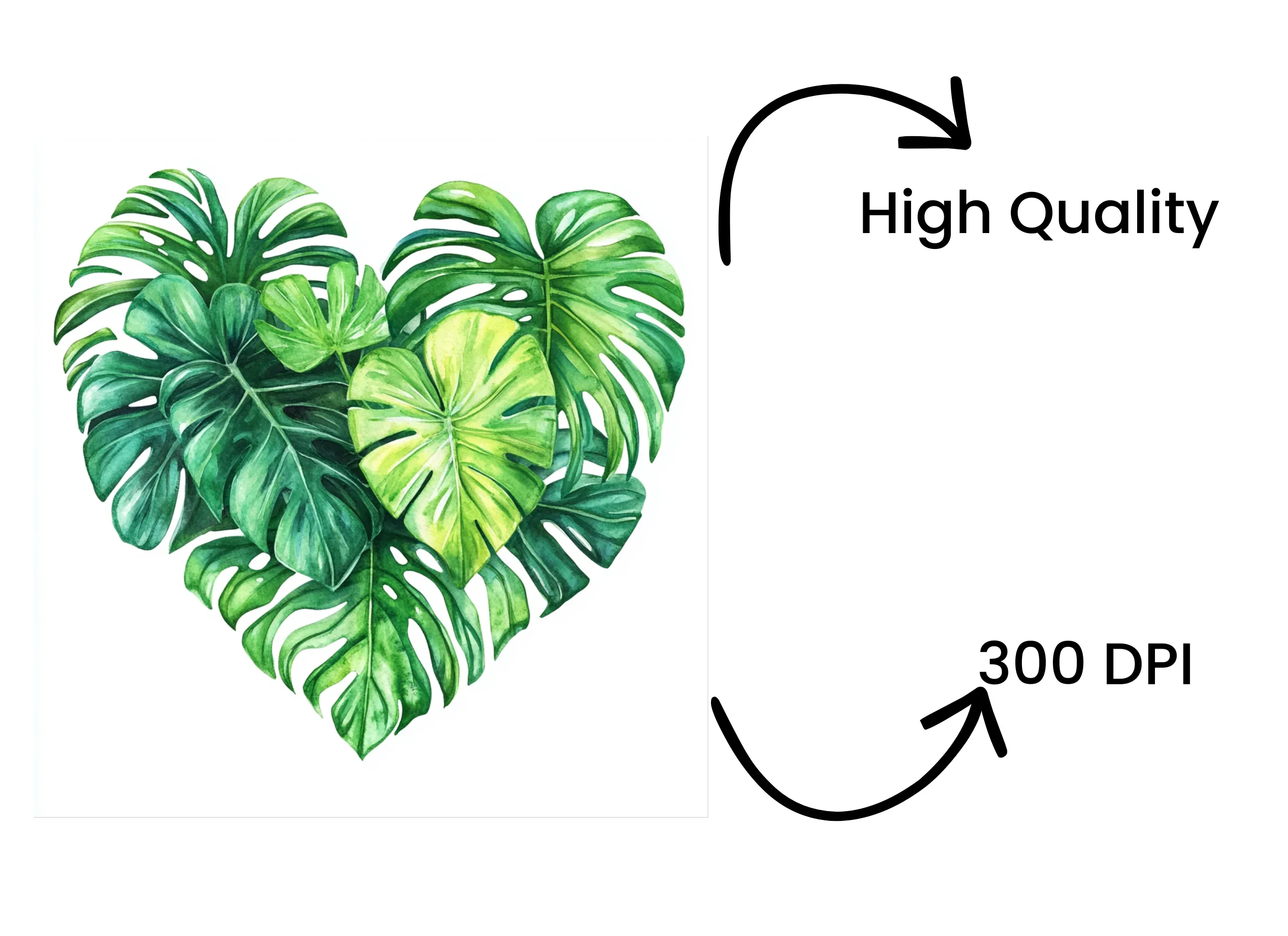 Tropical Leaf Heart Clipart Bundle - Image 4