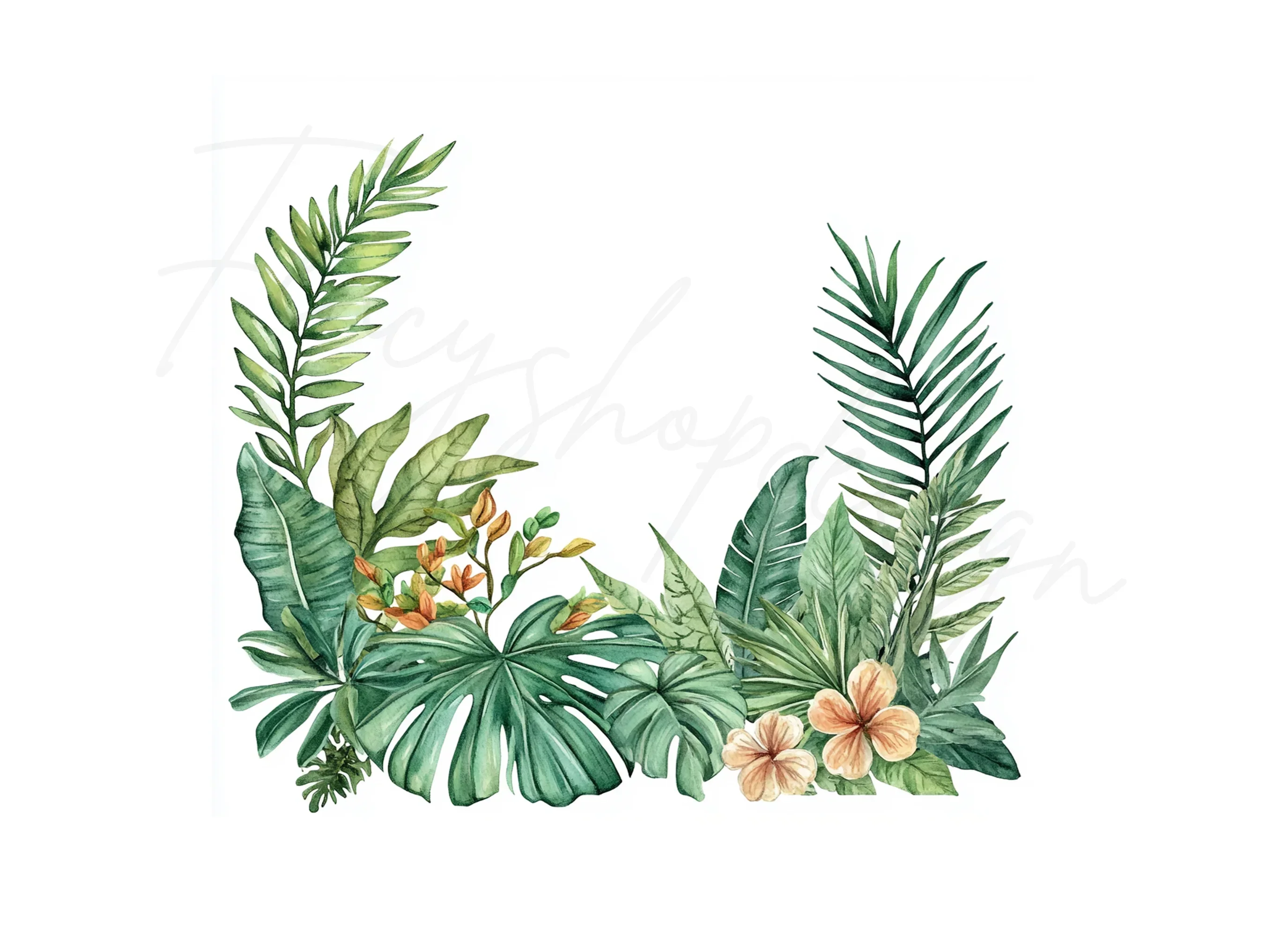 Tropical Leaves Clipart Bundle - Image 3