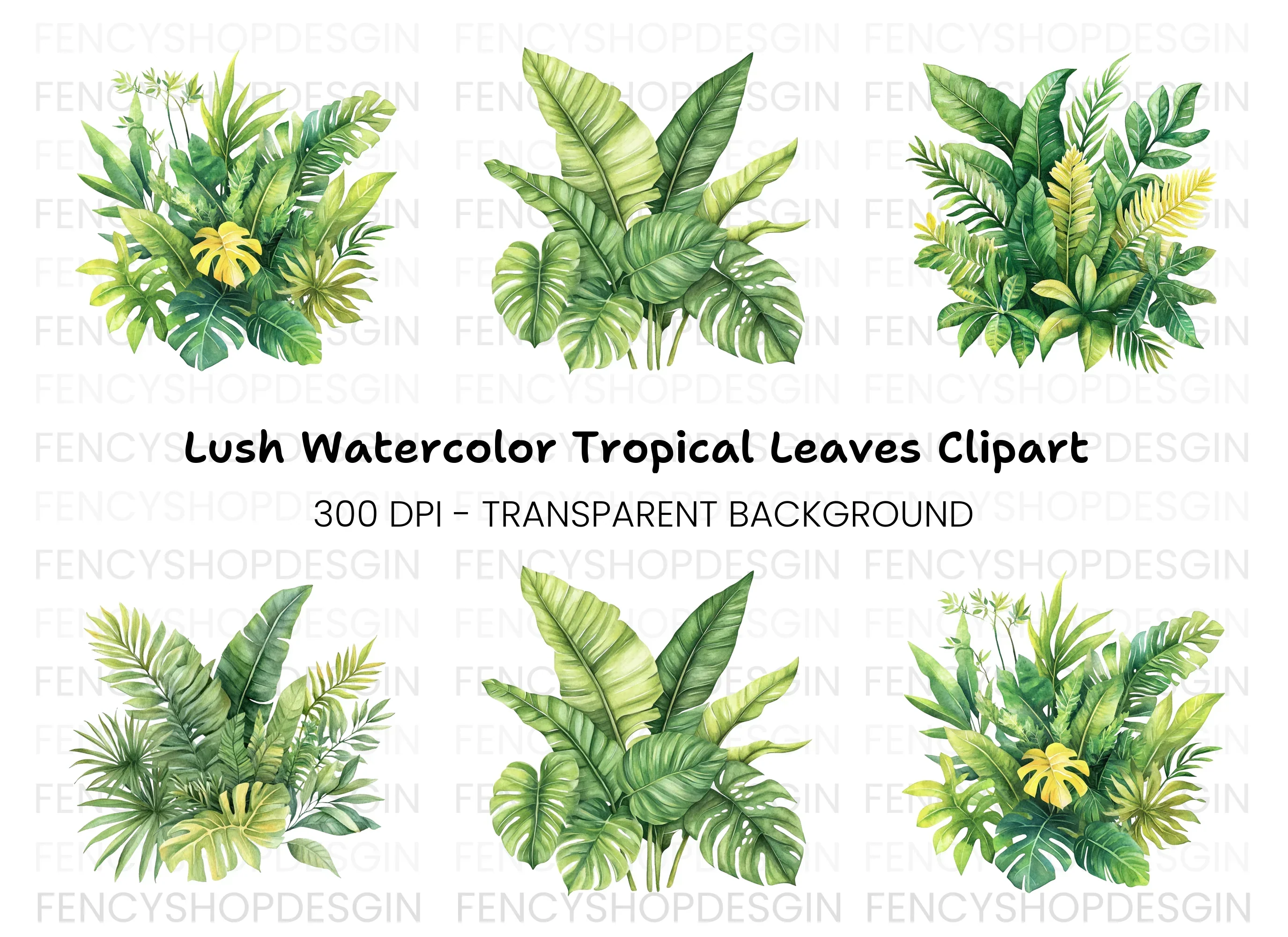 Tropical Leaves Clipart Bundle