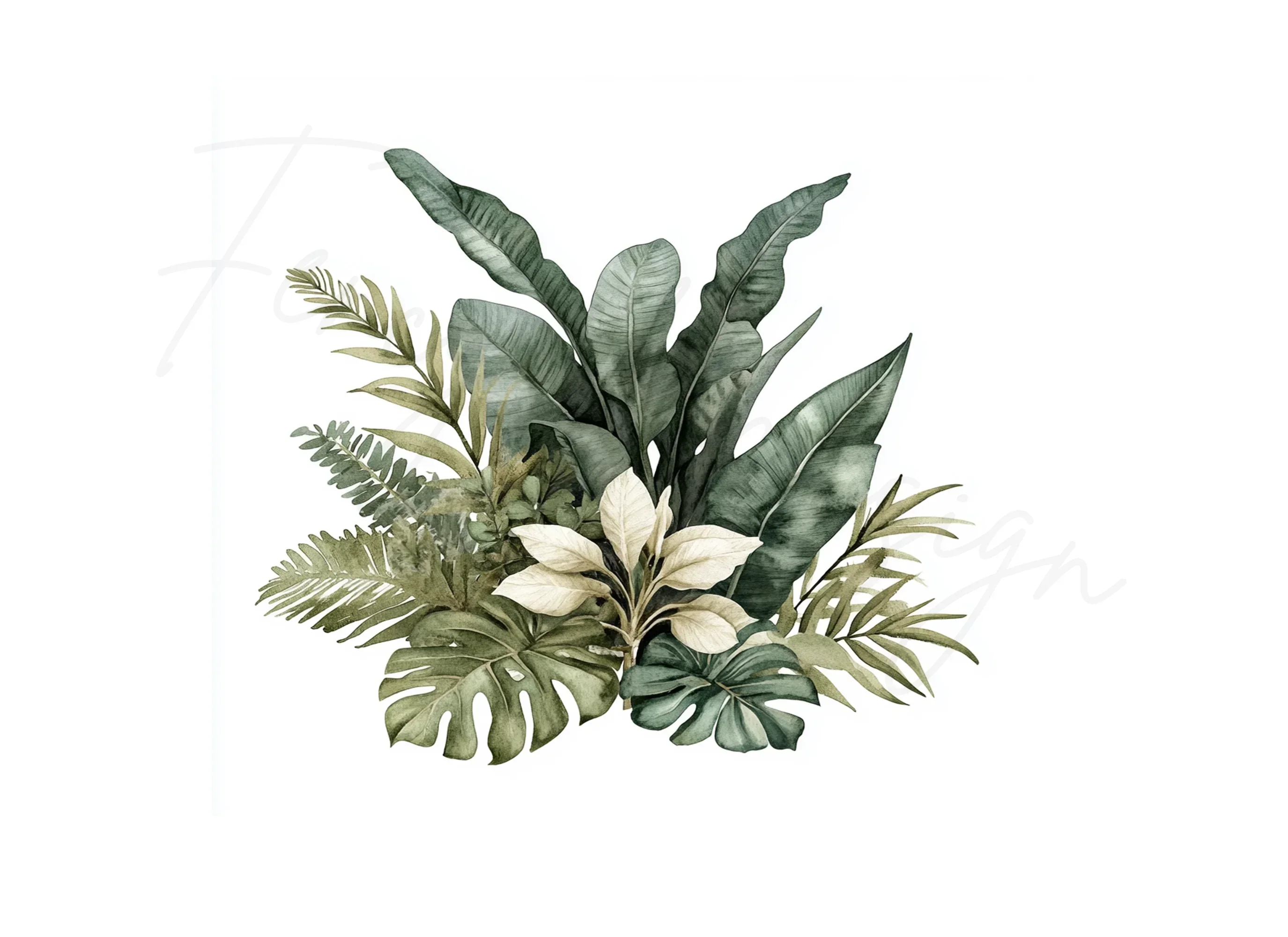 Tropical Leaves Clipart Bundle - Image 3