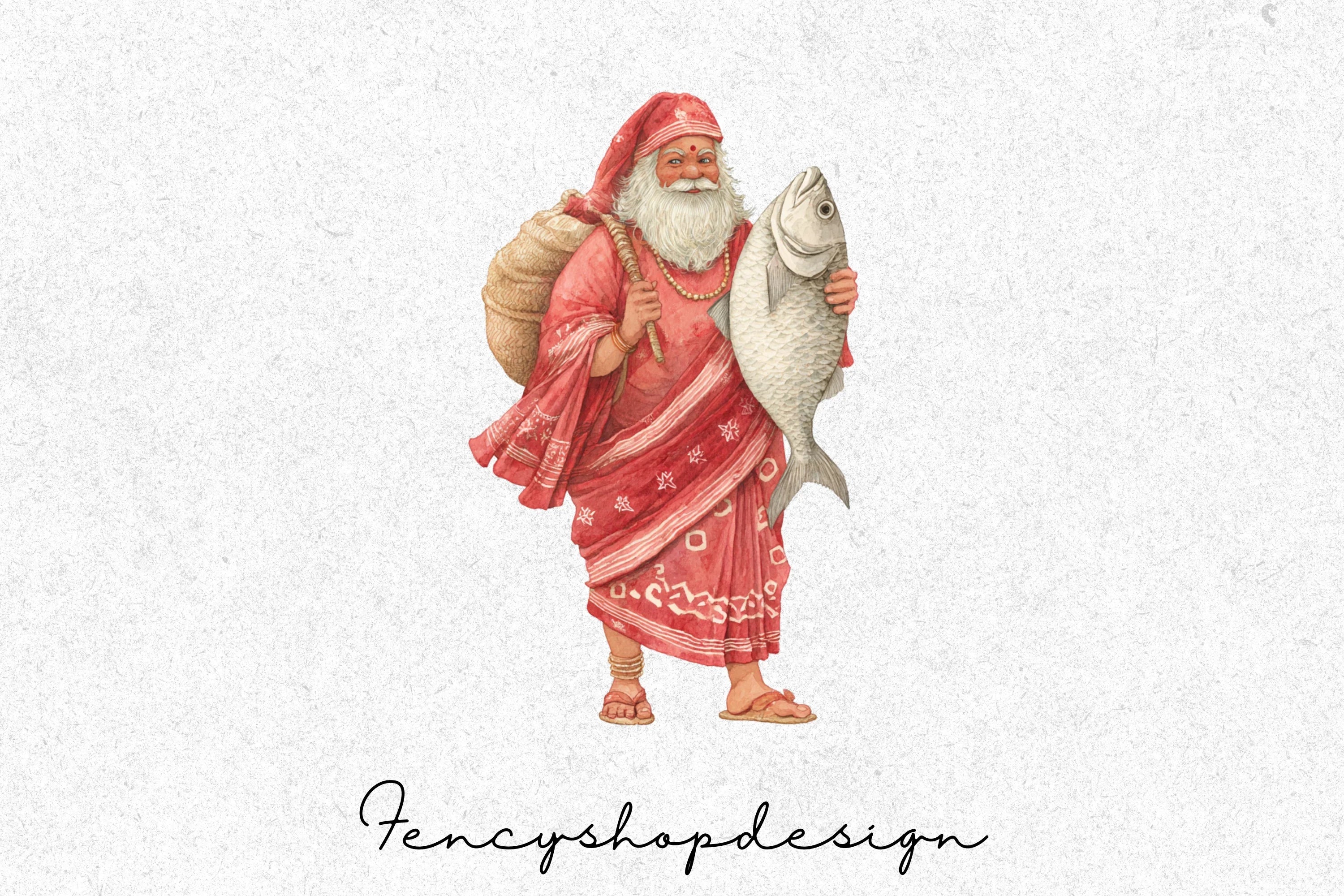 Tropical Santa Claus Clipart Bundle - Image 7
