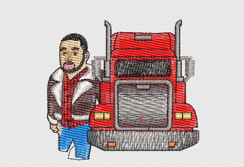 Truck Embroidery Design