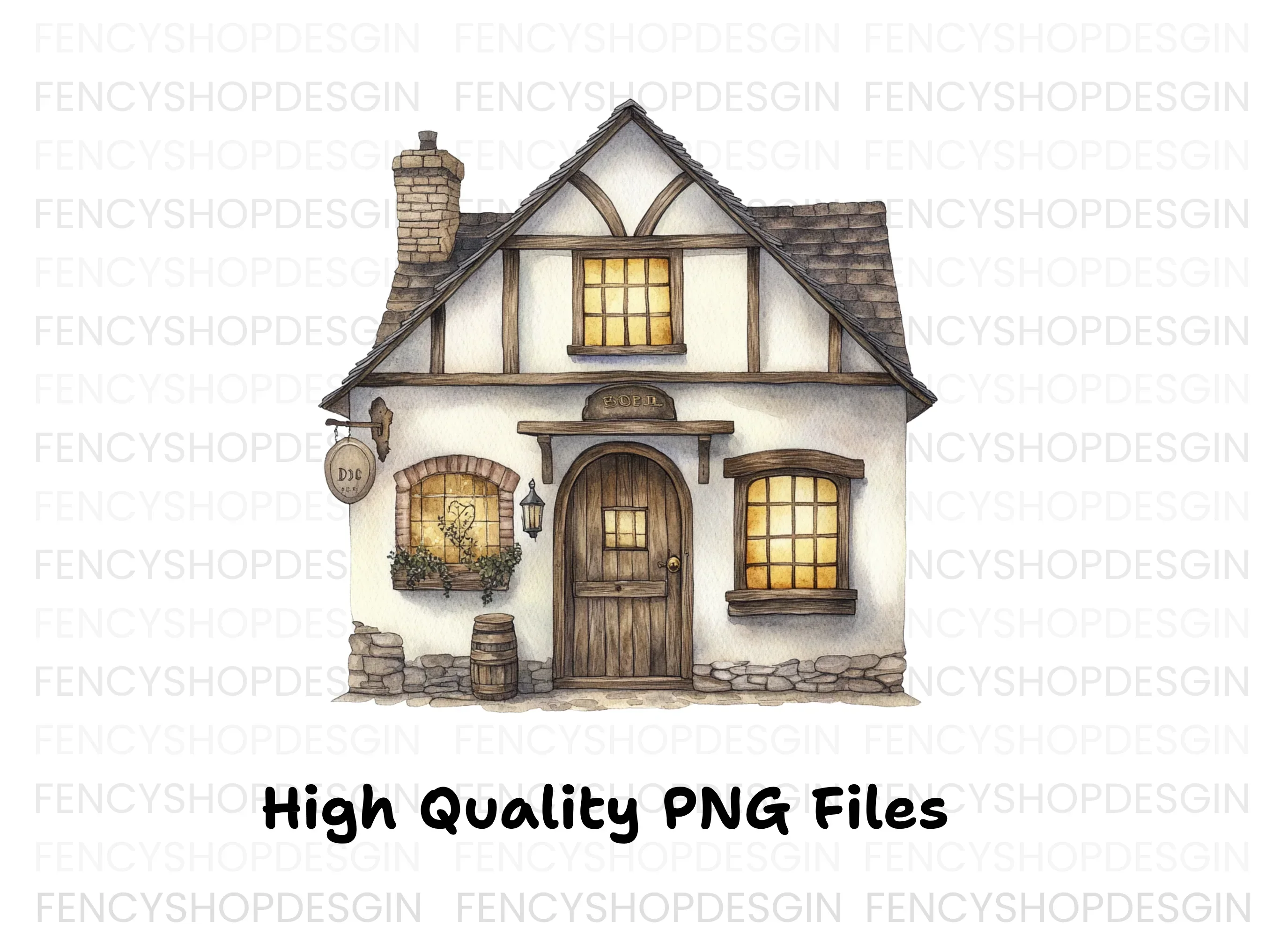 Tudor Style Cottage Clipart Bundle - Image 3