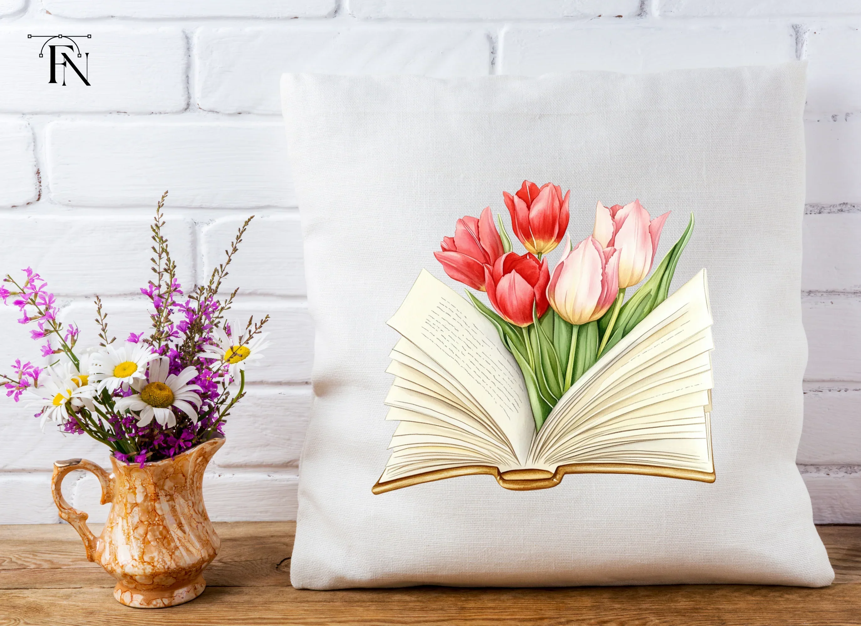 Tulip Bouquet in Open Book Clipart Bundle - Image 5