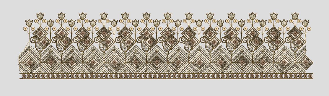 Tulip Diamond Lattice Border Embroidery Design