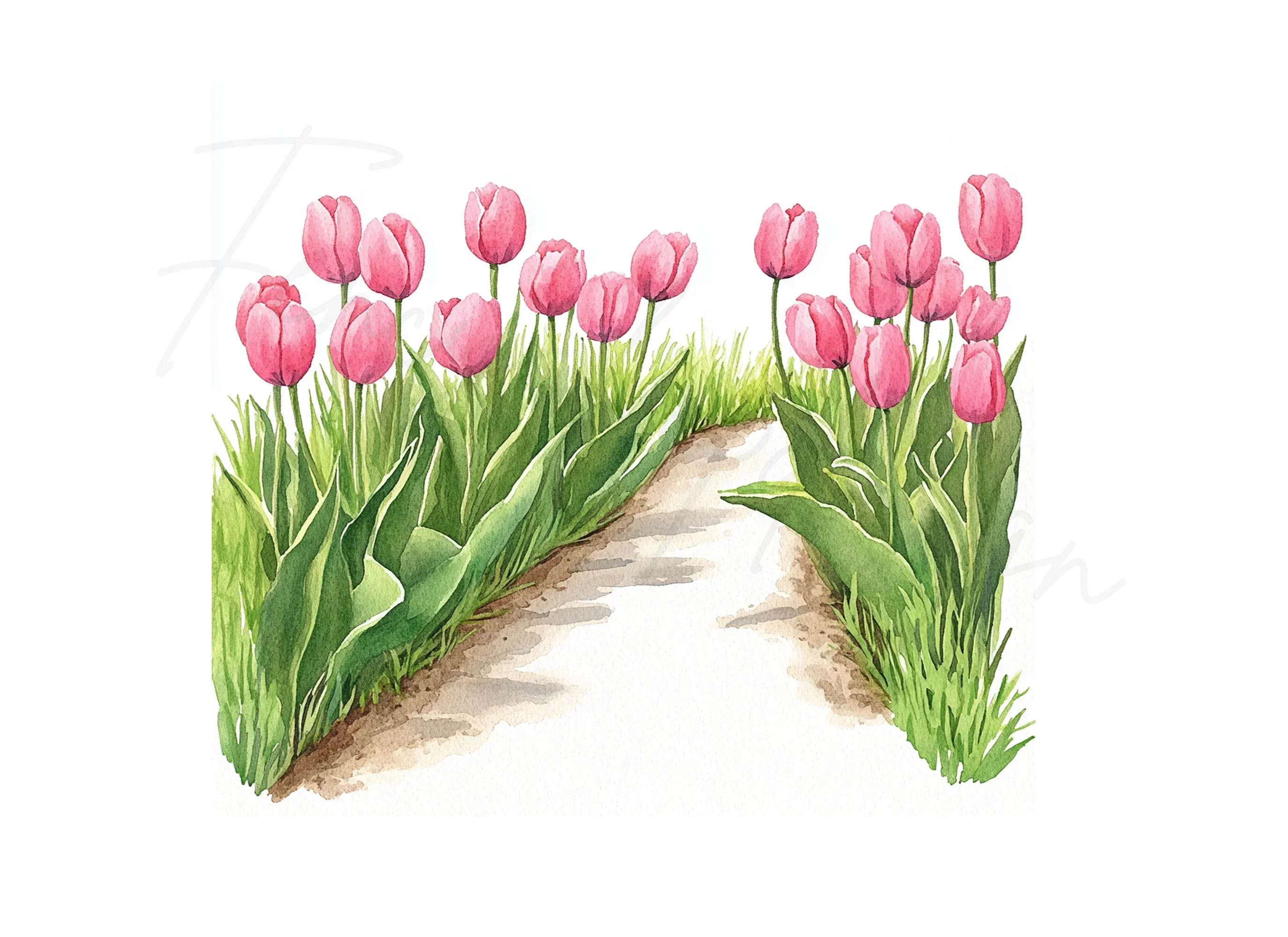 Tulip Garden Path Clipart Bundle - Image 3