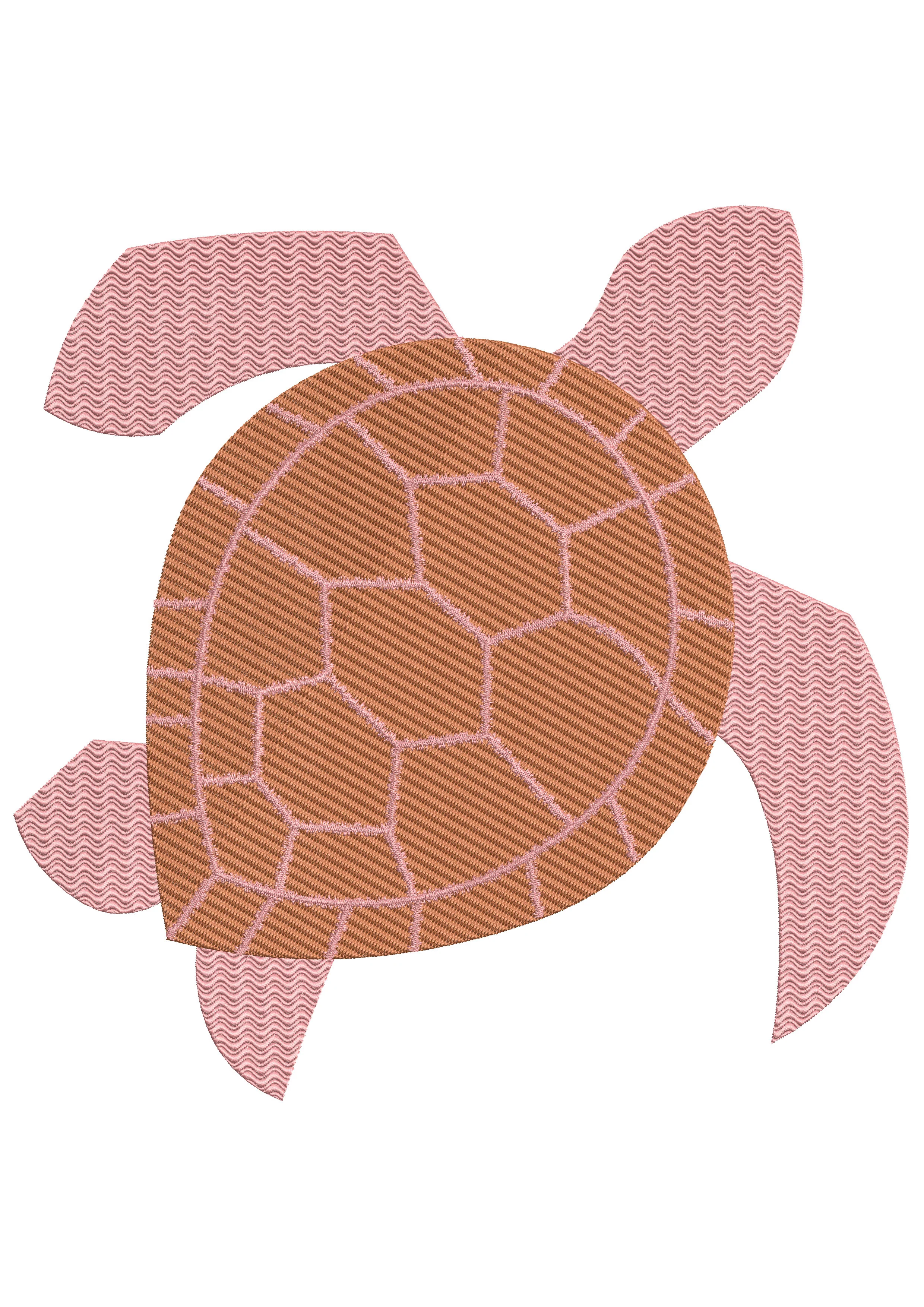 Turtle Pink Embroidery Design