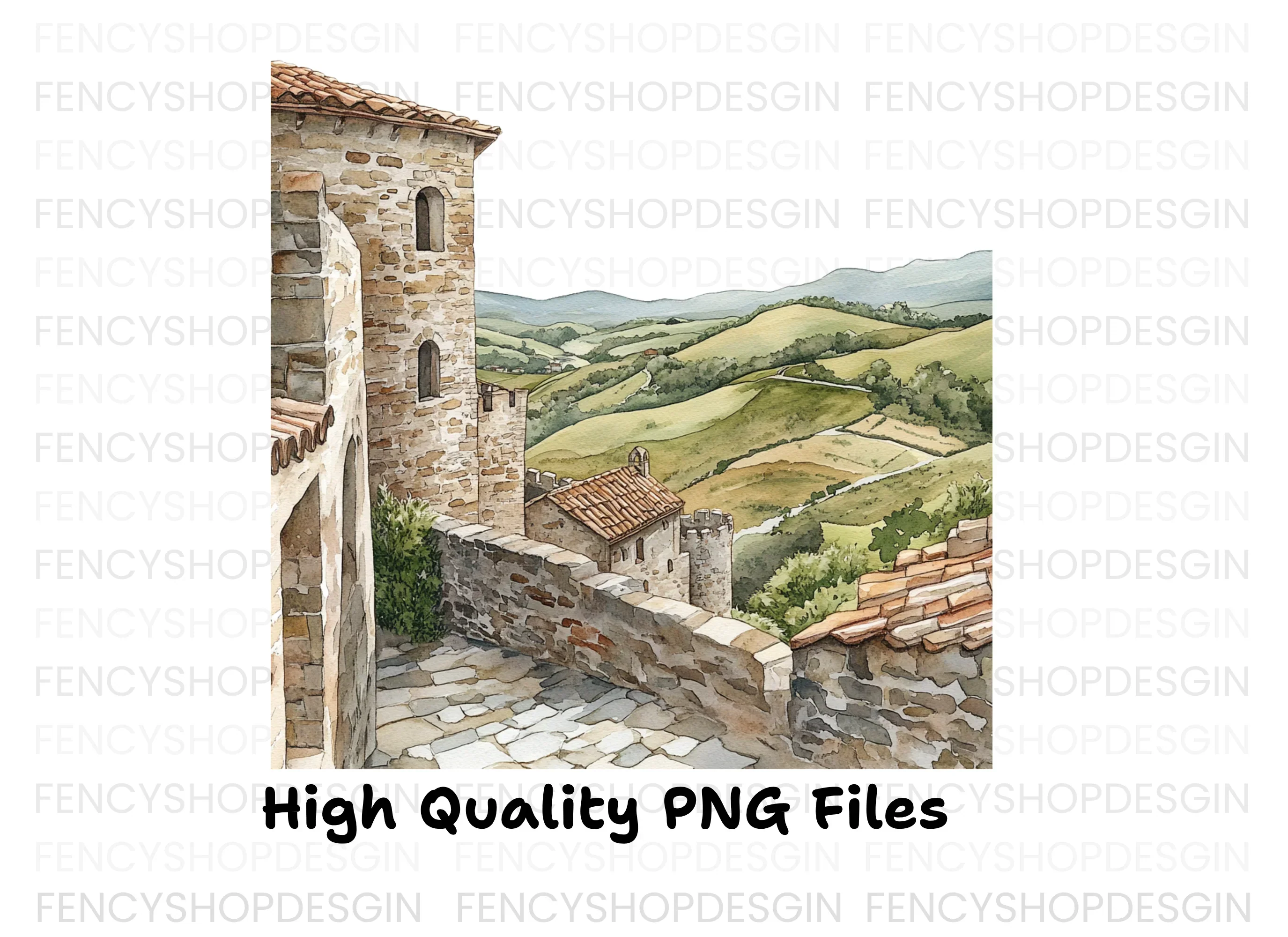 Tuscan Village Clipart Bundle - Image 2