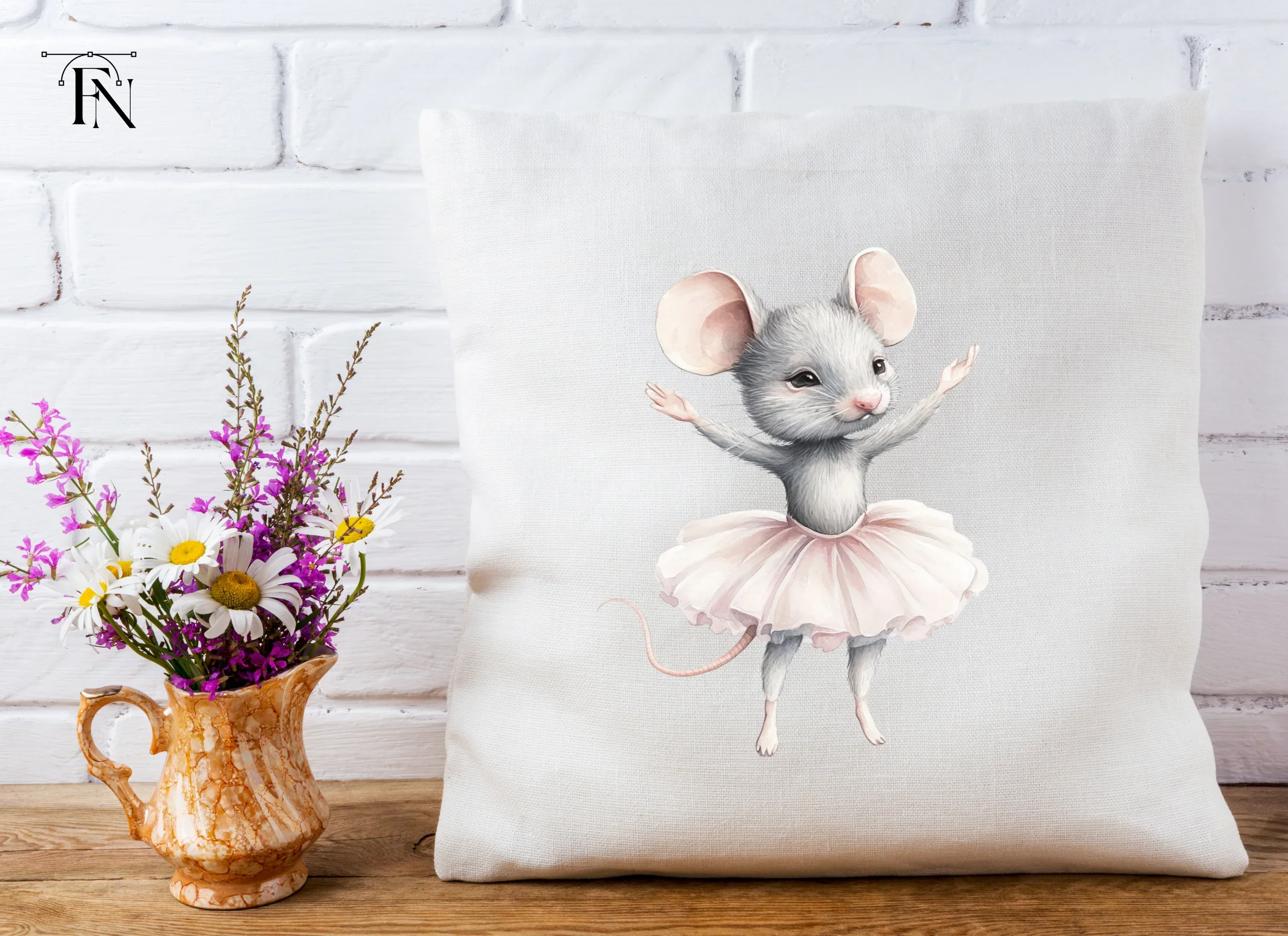 Twin Grey Ballerina Mice Clipart Bundle - Image 4
