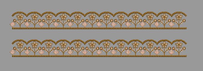 Twin Row Scalloped Eyelet Trim Embroidery Design