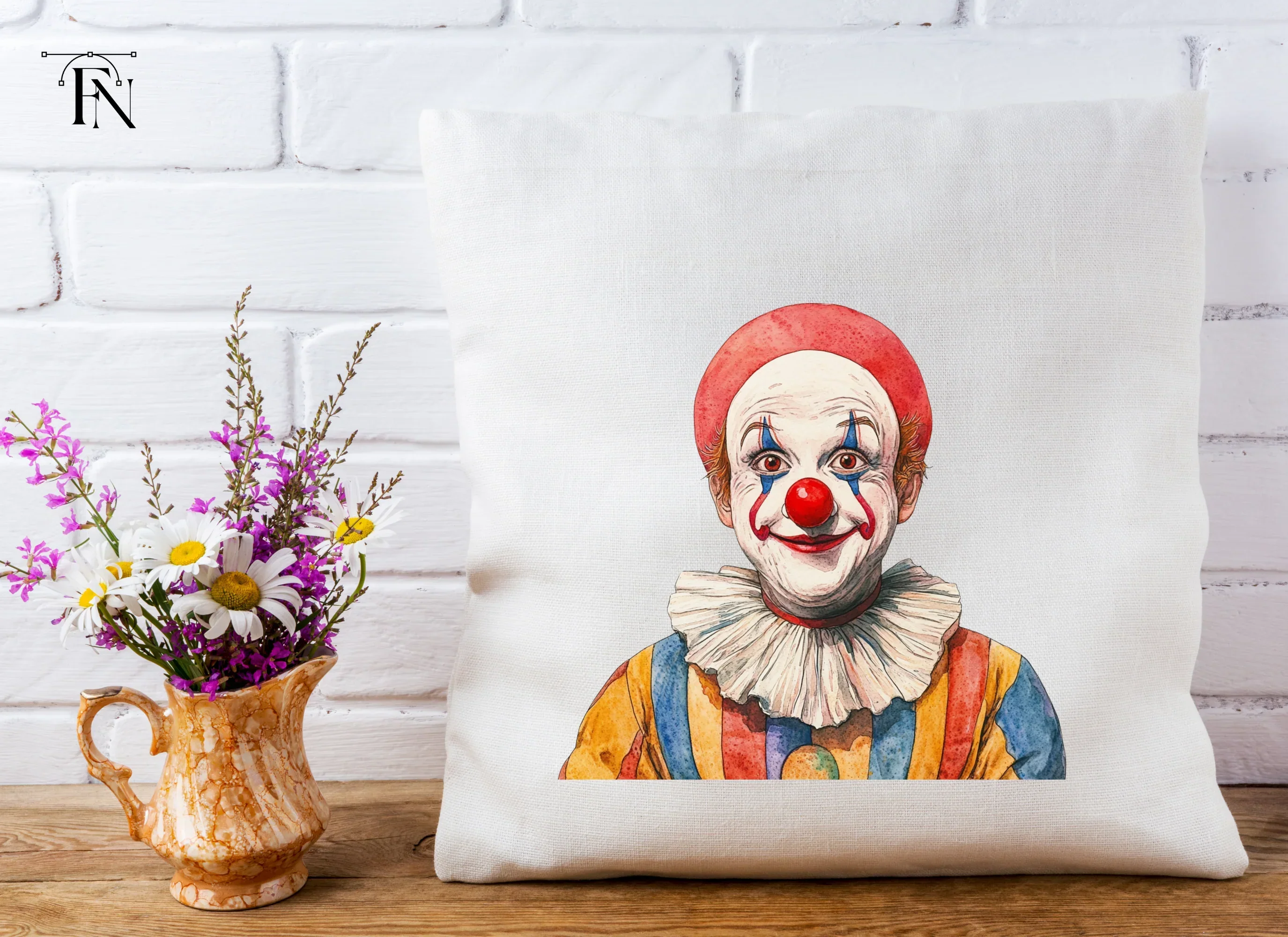 Two Happy Clowns Portraits Clipart Bundle - Image 5