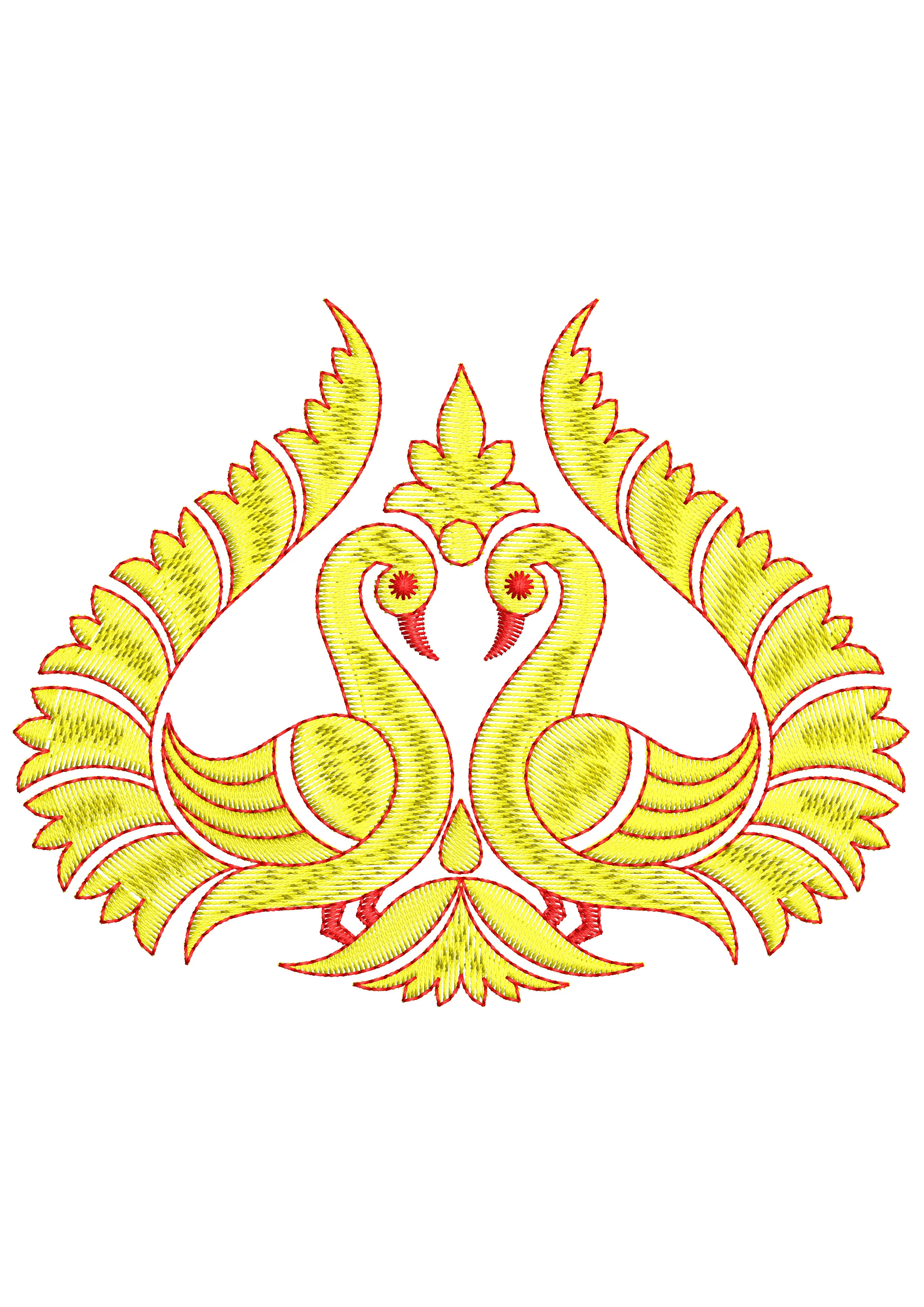 Two Peacock Embroidery Design