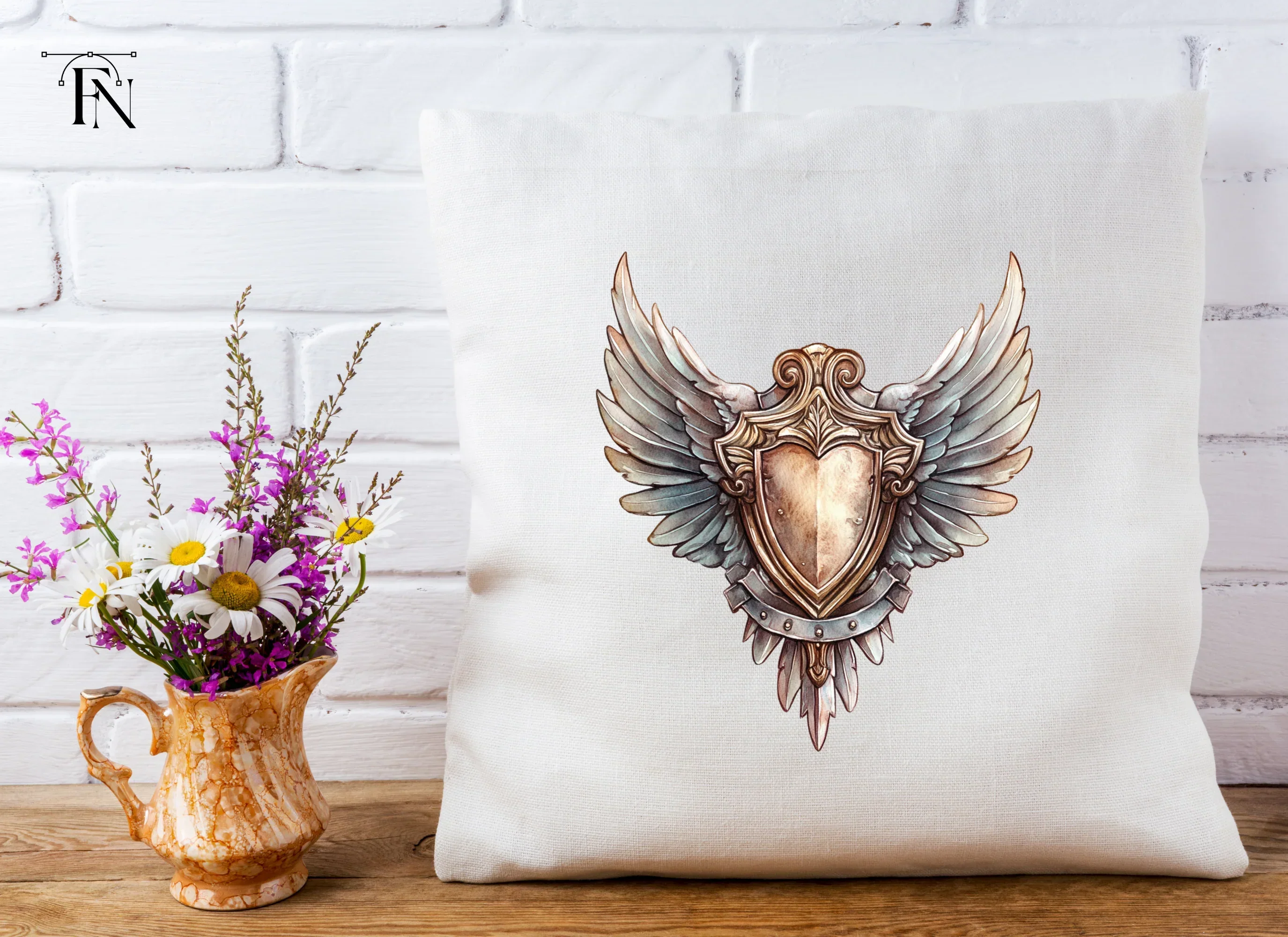 Two Winged Shields Clipart Bundle - Image 4