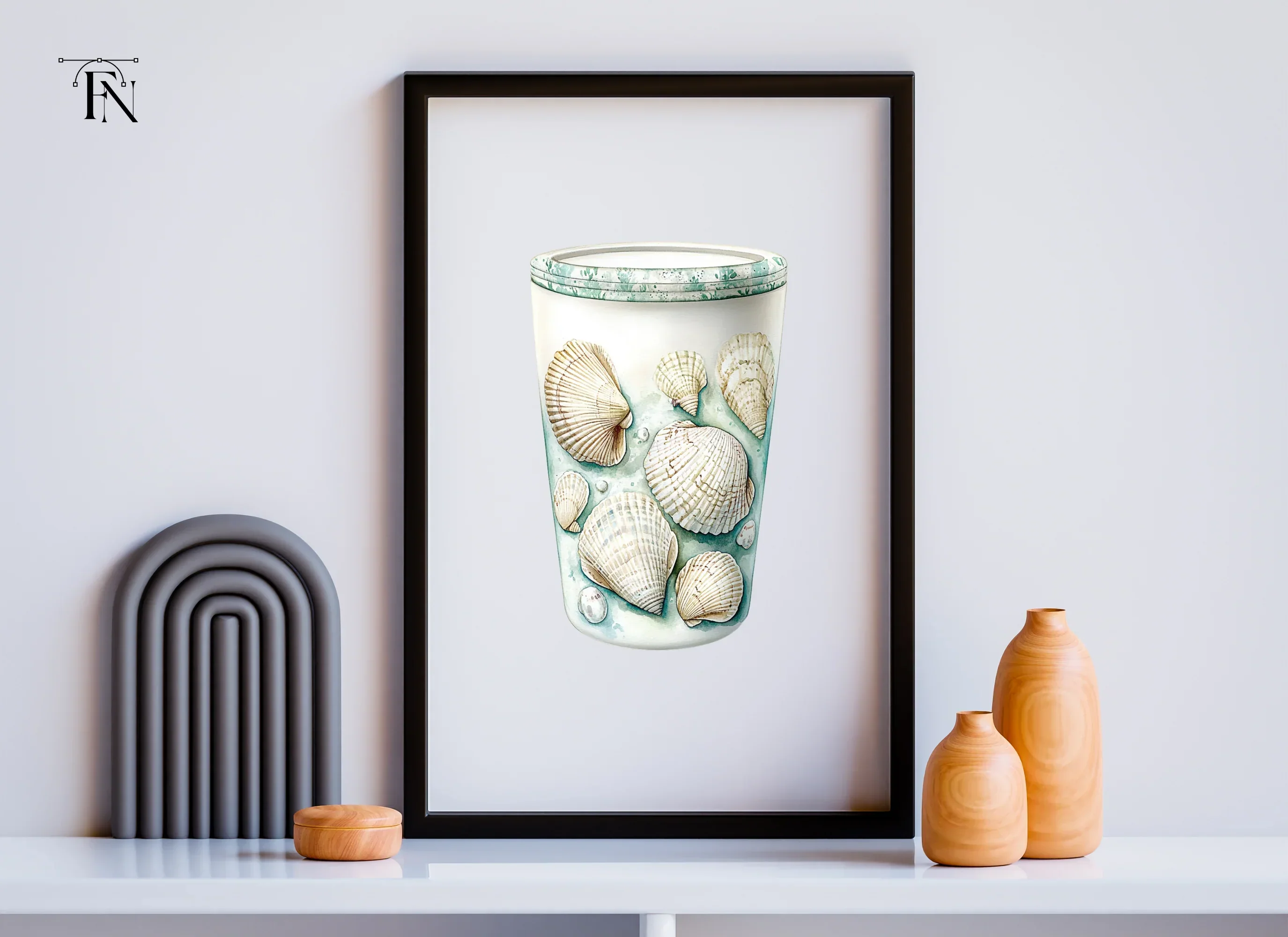 Underwater Seashells Tumbler Clipart Bundle - Image 5