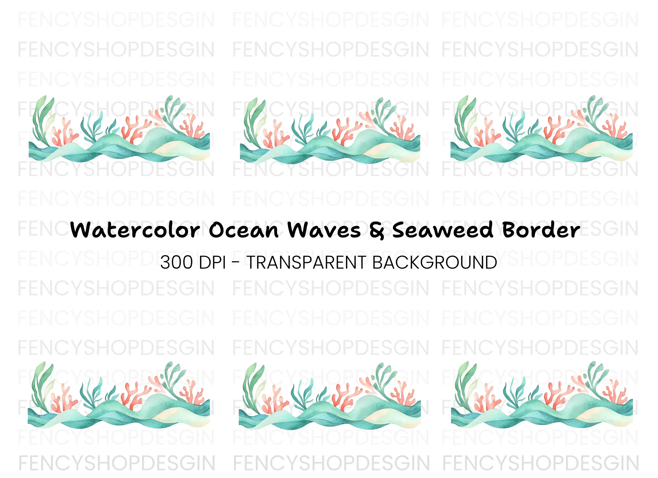 Underwater Seaweed Coral Clipart Bundle