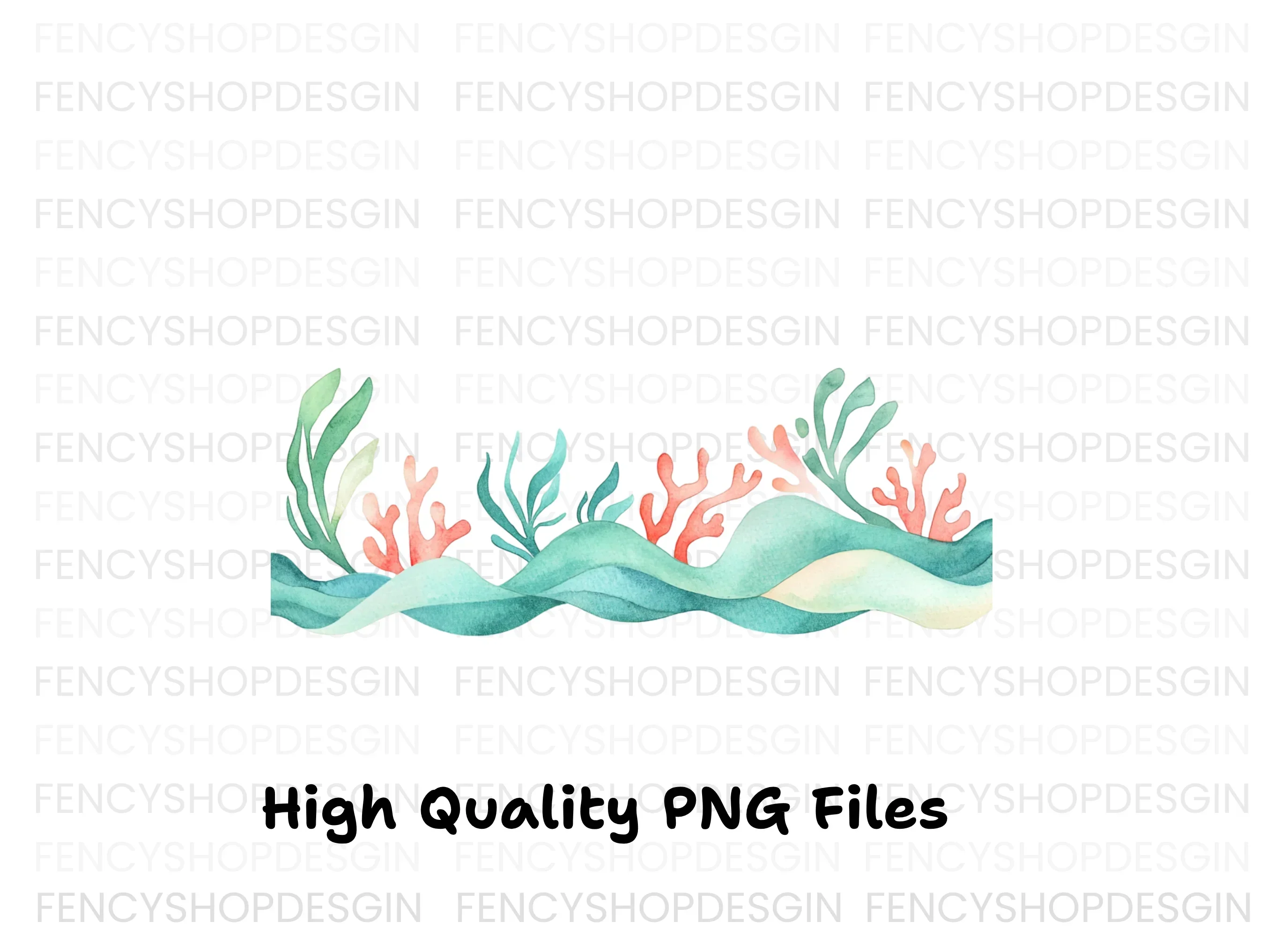 Underwater Seaweed Coral Clipart Bundle - Image 3