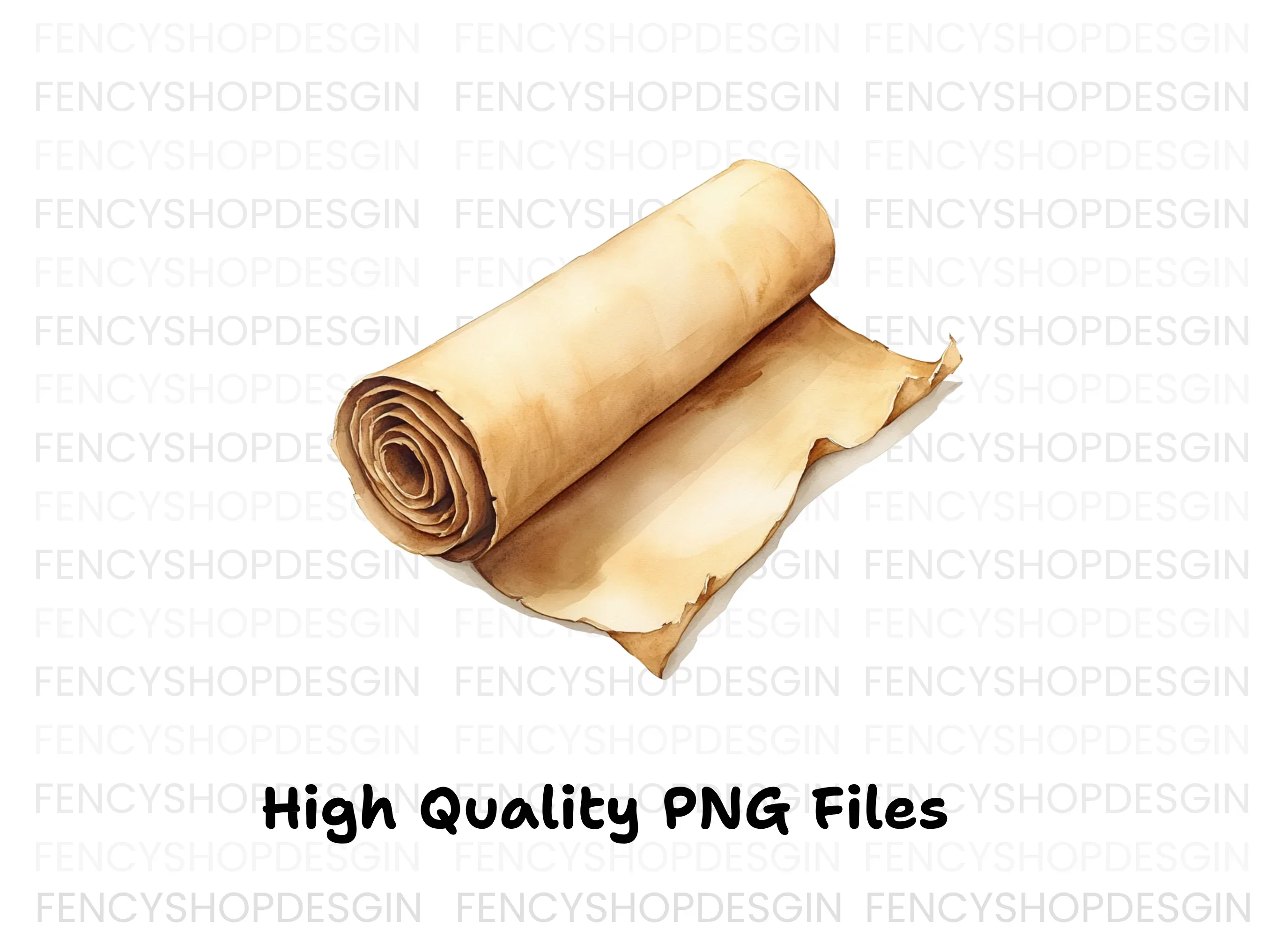 Unfurled Old Parchment Scroll Clipart Bundle - Image 3