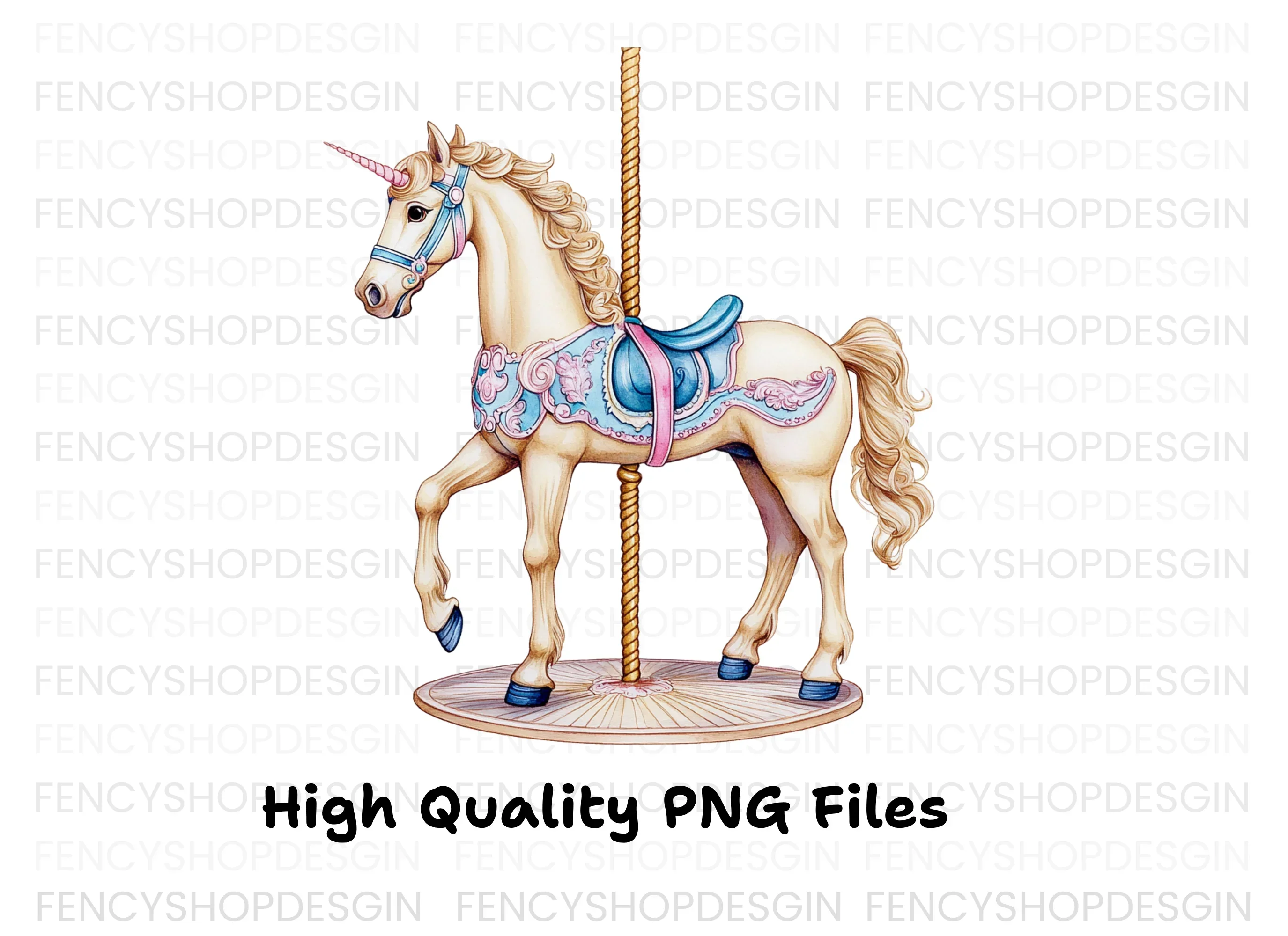 Unicorn Horse Carousel Clipart Bundle - Image 2