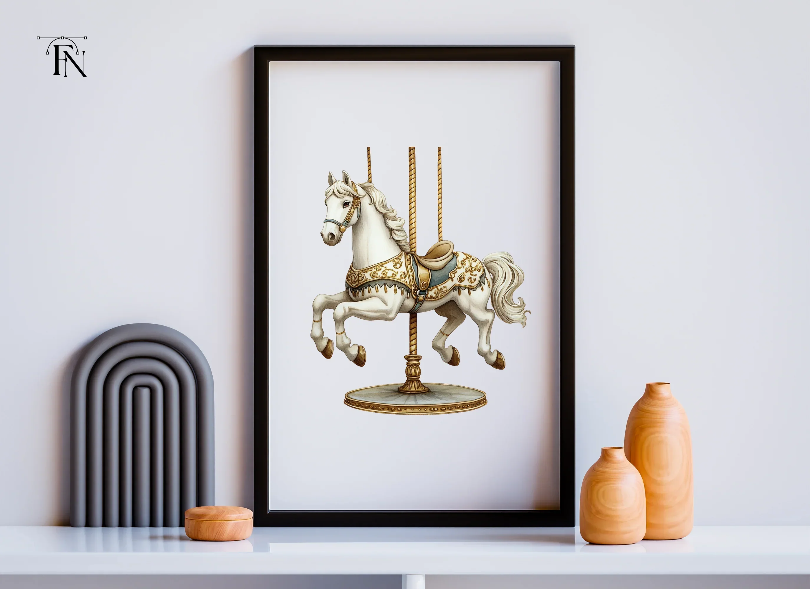 Unicorn Horse Carousel Clipart Bundle - Image 4