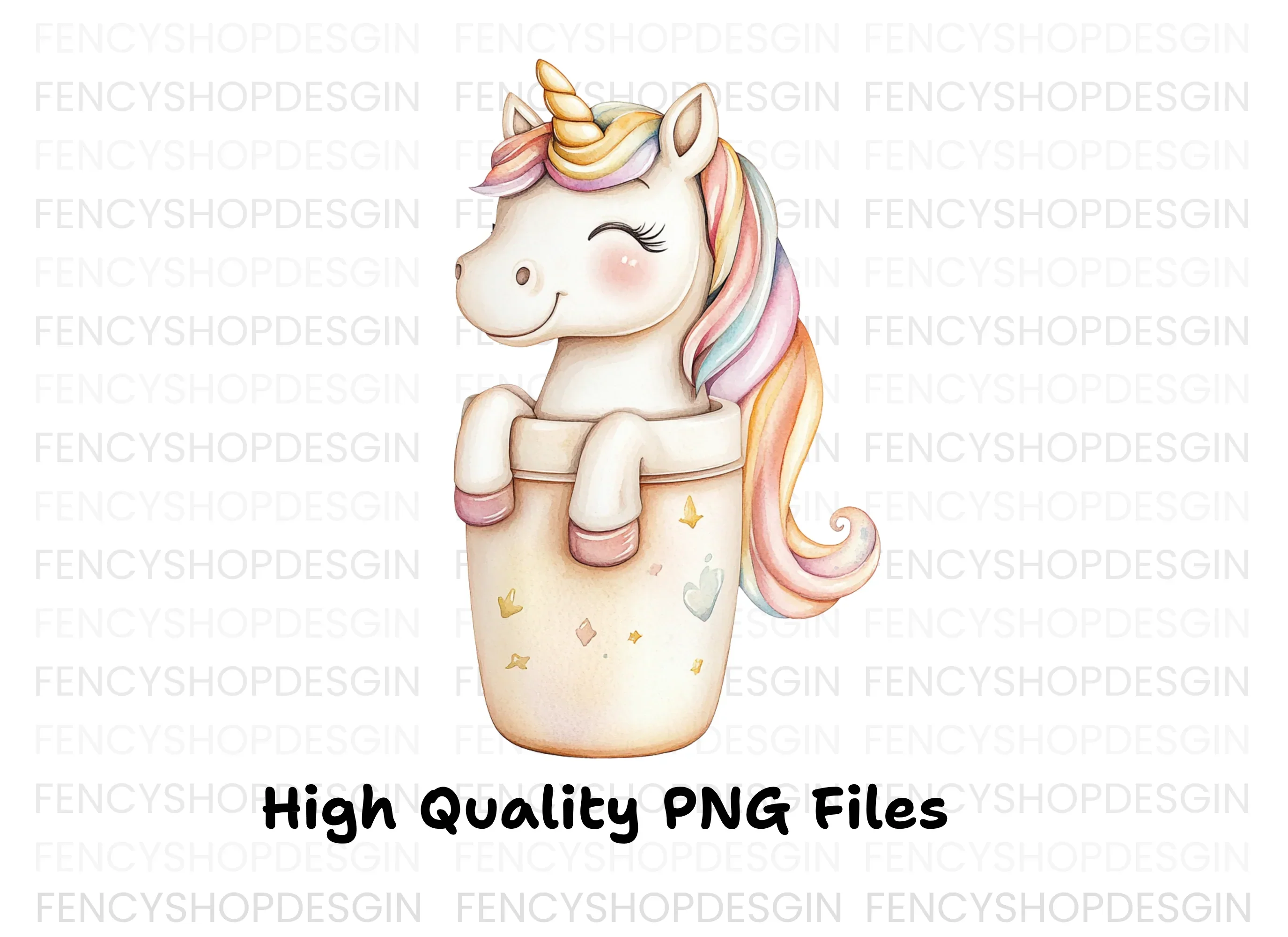 Unicorn in Cup Clipart Bundle - Image 2