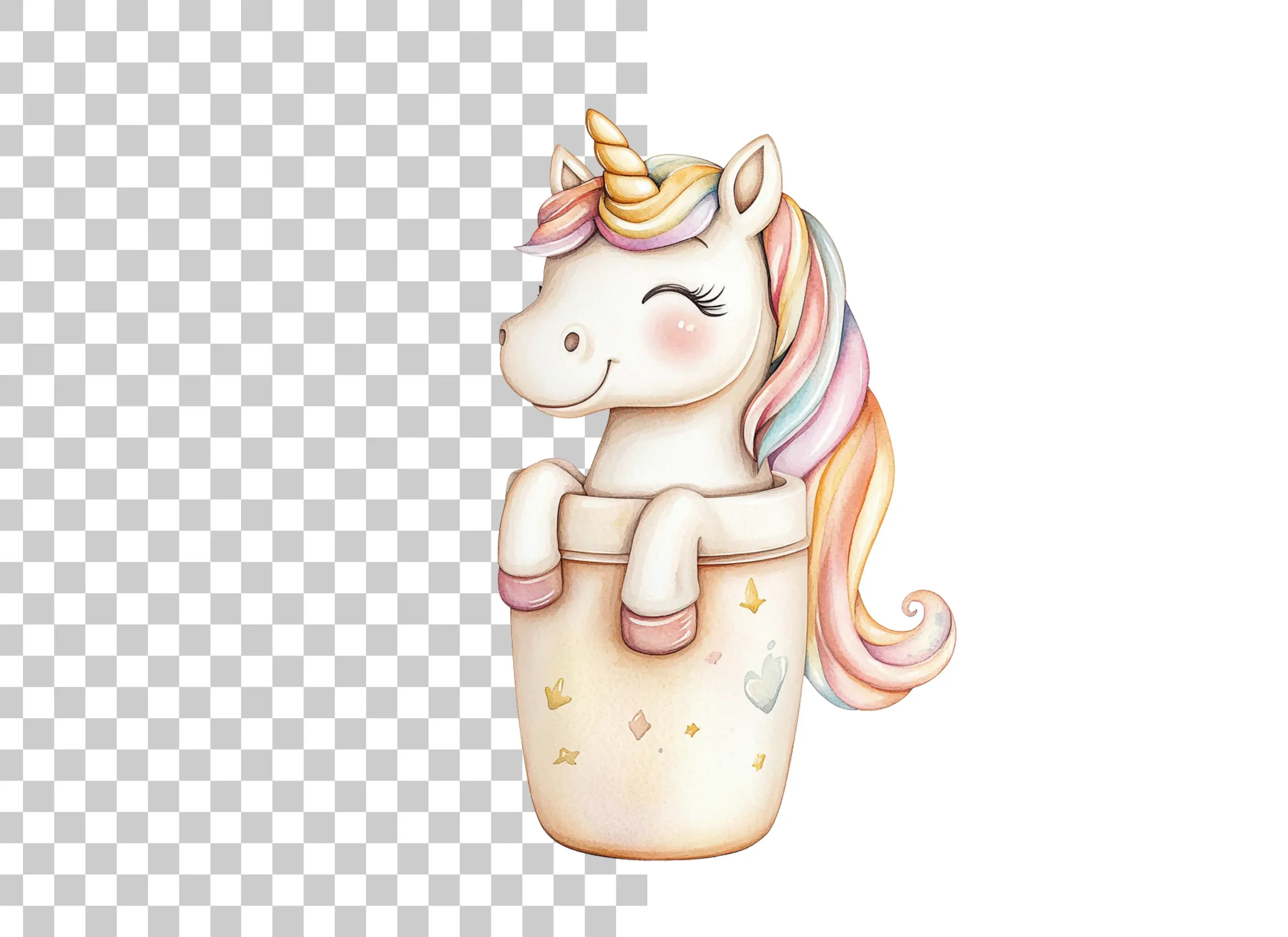 Unicorn in Cup Clipart Bundle - Image 3