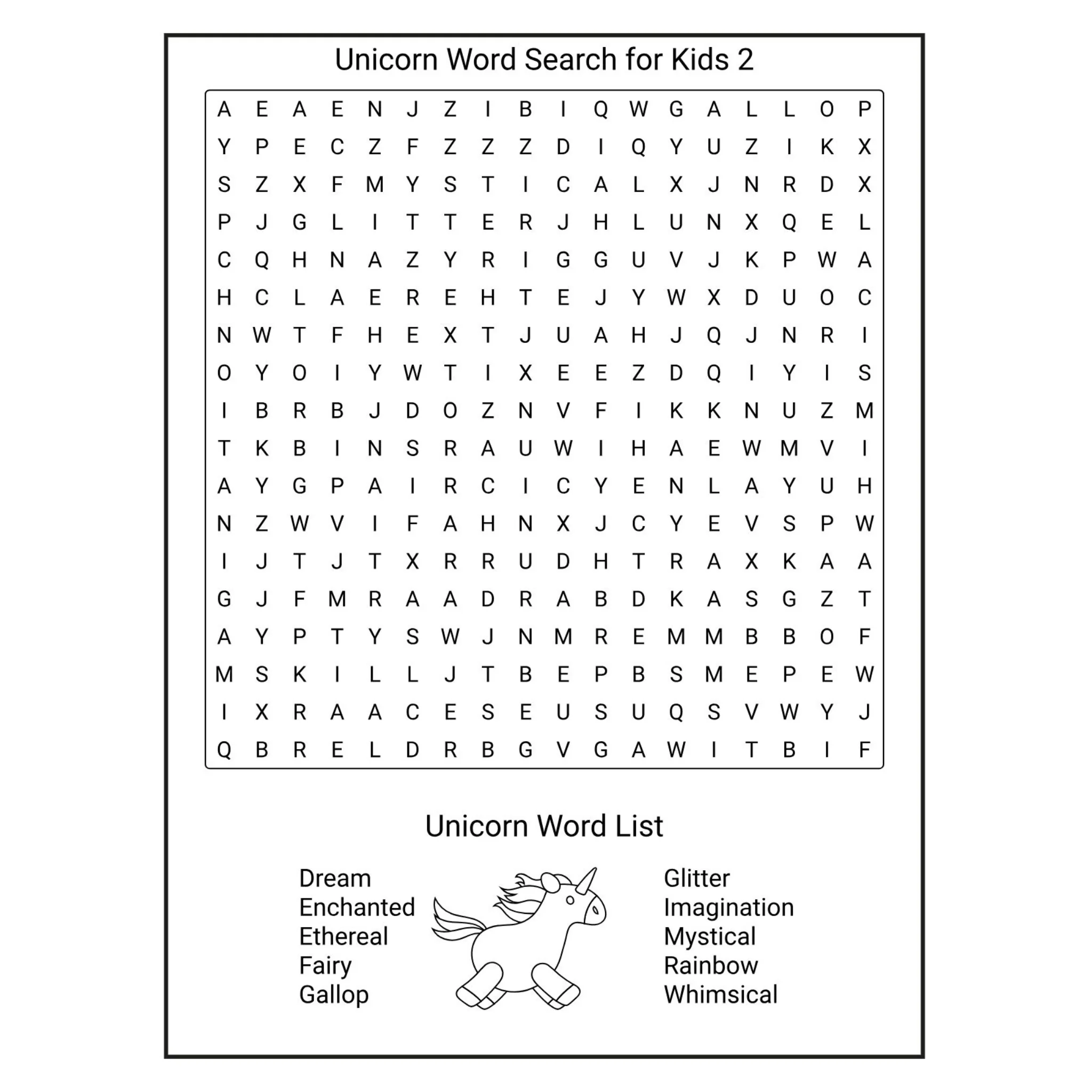 Unicorn Word Search for Kids - Image 3