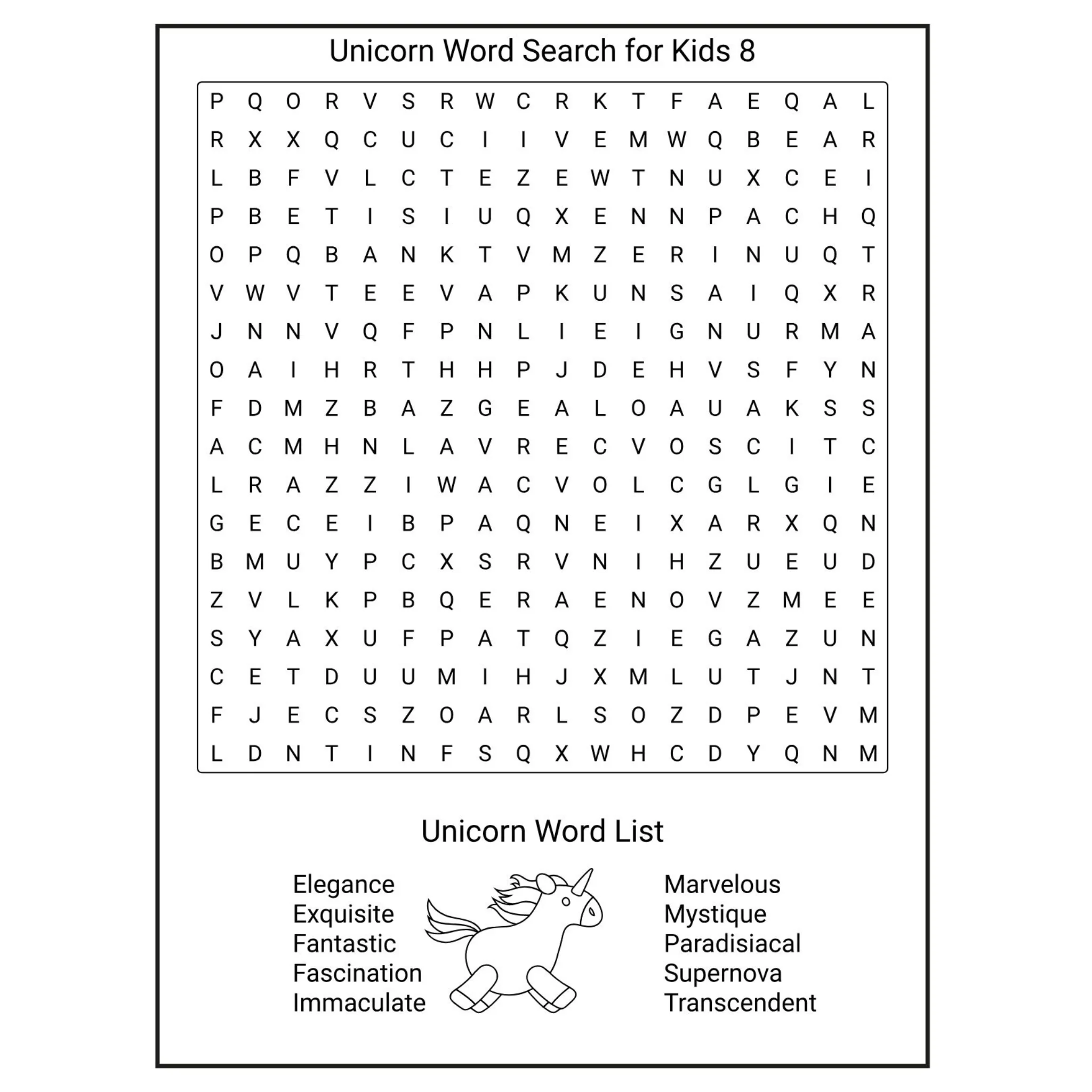 Unicorn Word Search for Kids - Image 5