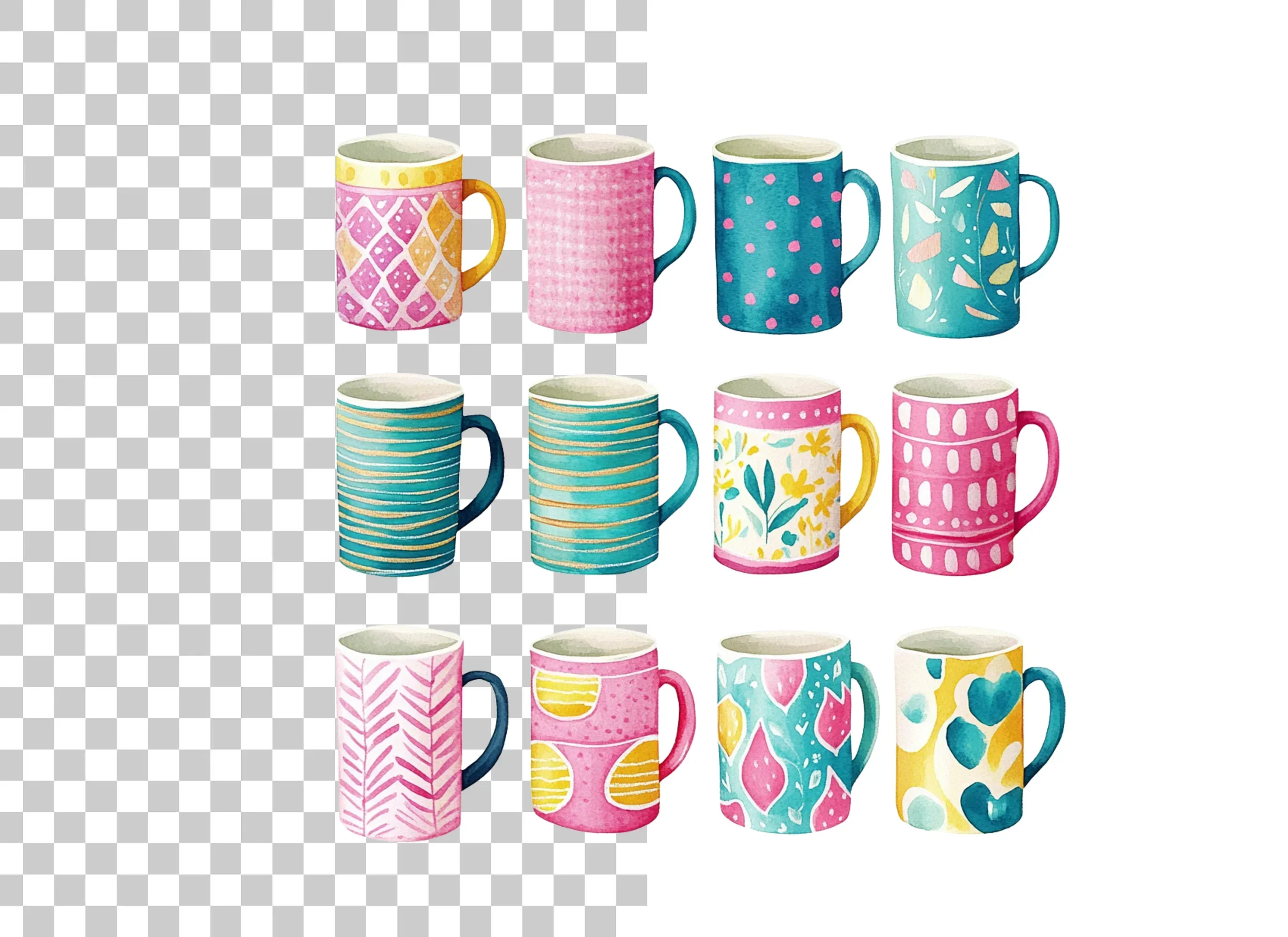 Pattern Mugs Clipart Bundle - Image 6