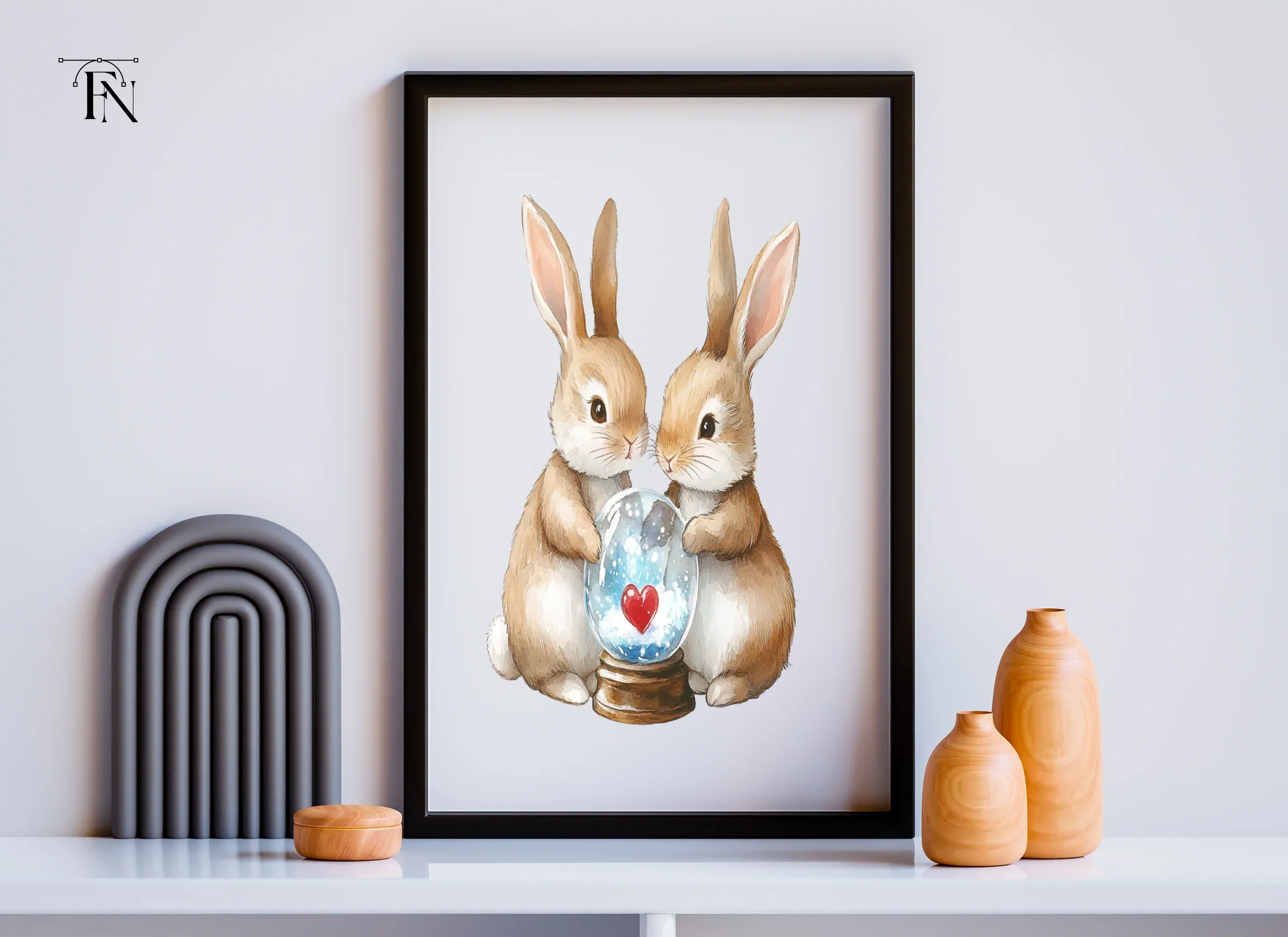 Valentine Bunny Snow Globe Clipart Bundle - Image 6