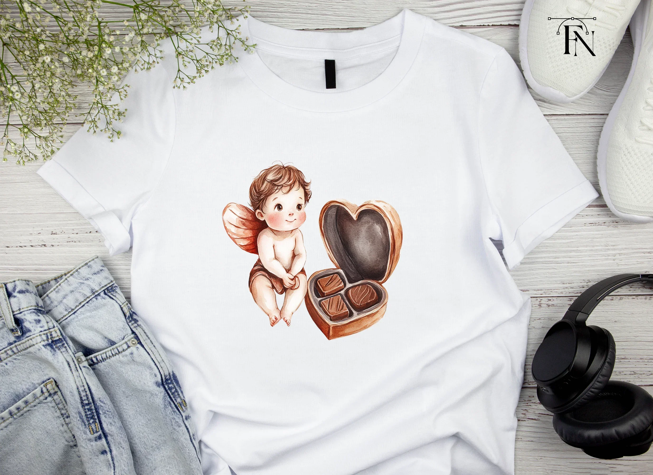 Valentine Cherubs Chocolate Box Clipart Bundle - Image 3