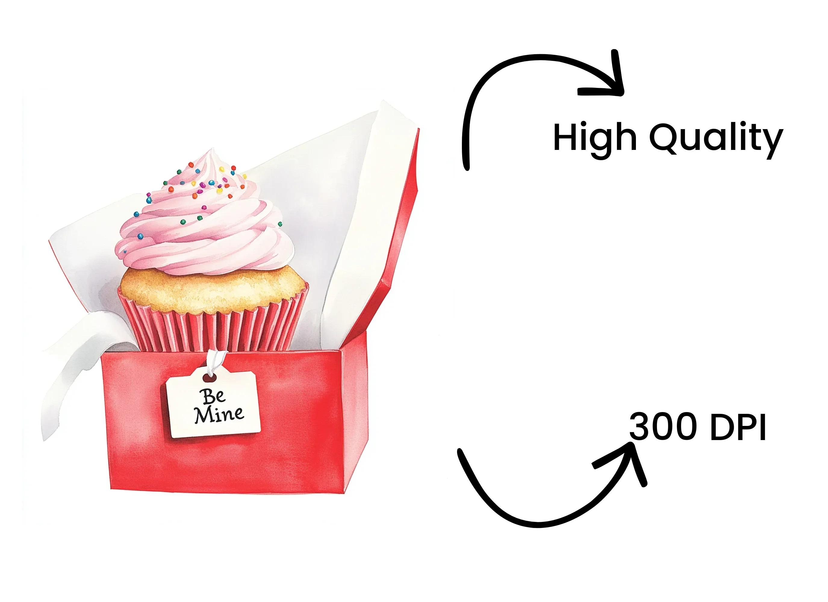 Valentine Cupcake Gift Box Clipart Bundle - Image 4