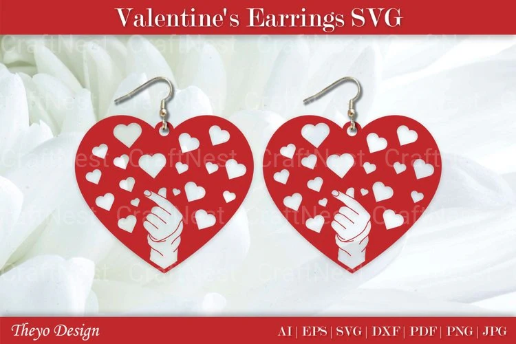 Valentine Earrings SVG Bundle