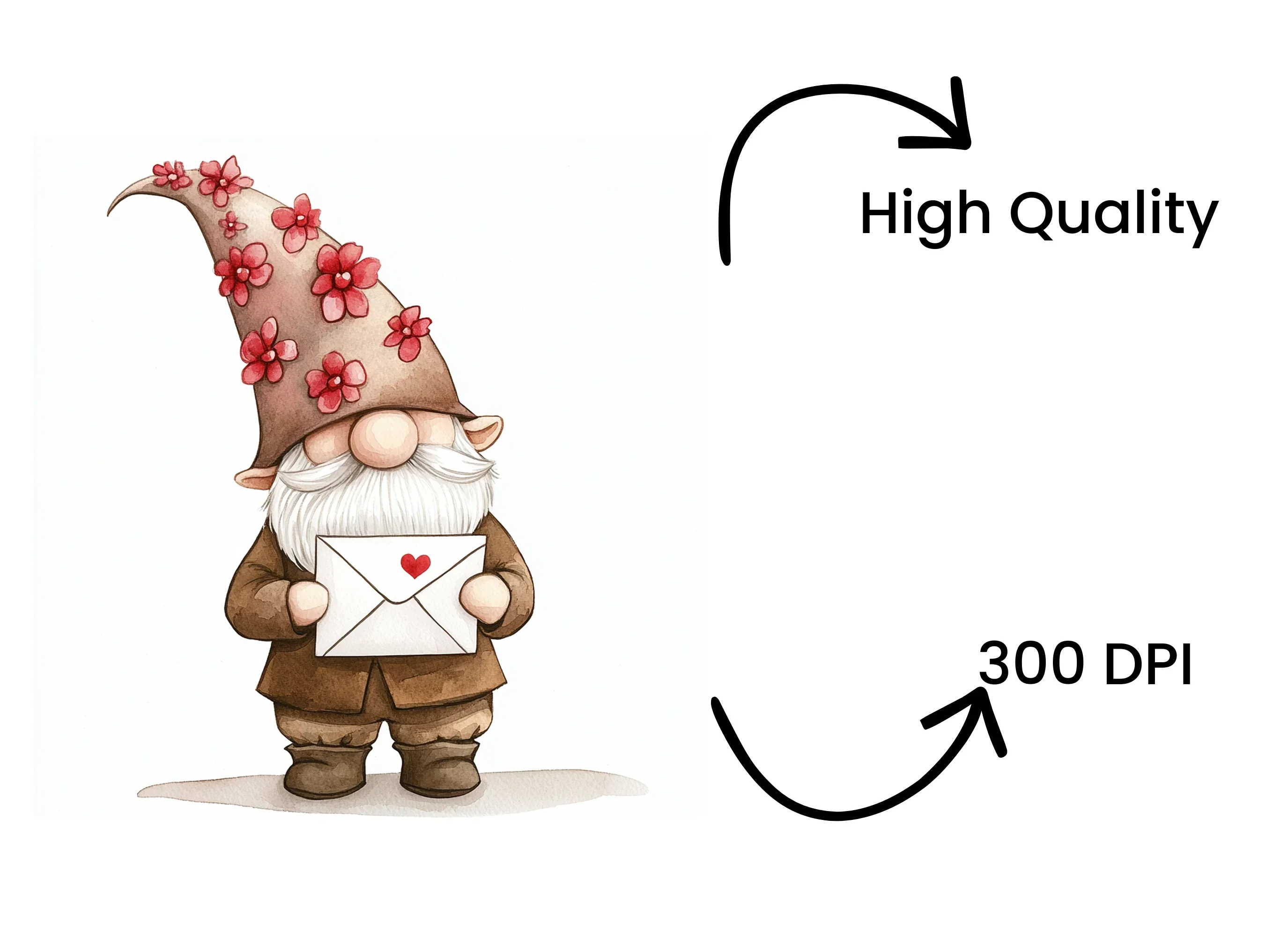 Valentine Gnomes Love Letters Clipart Bundle - Image 4