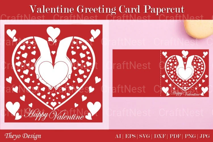 Valentine Greeting Card SVG Cut