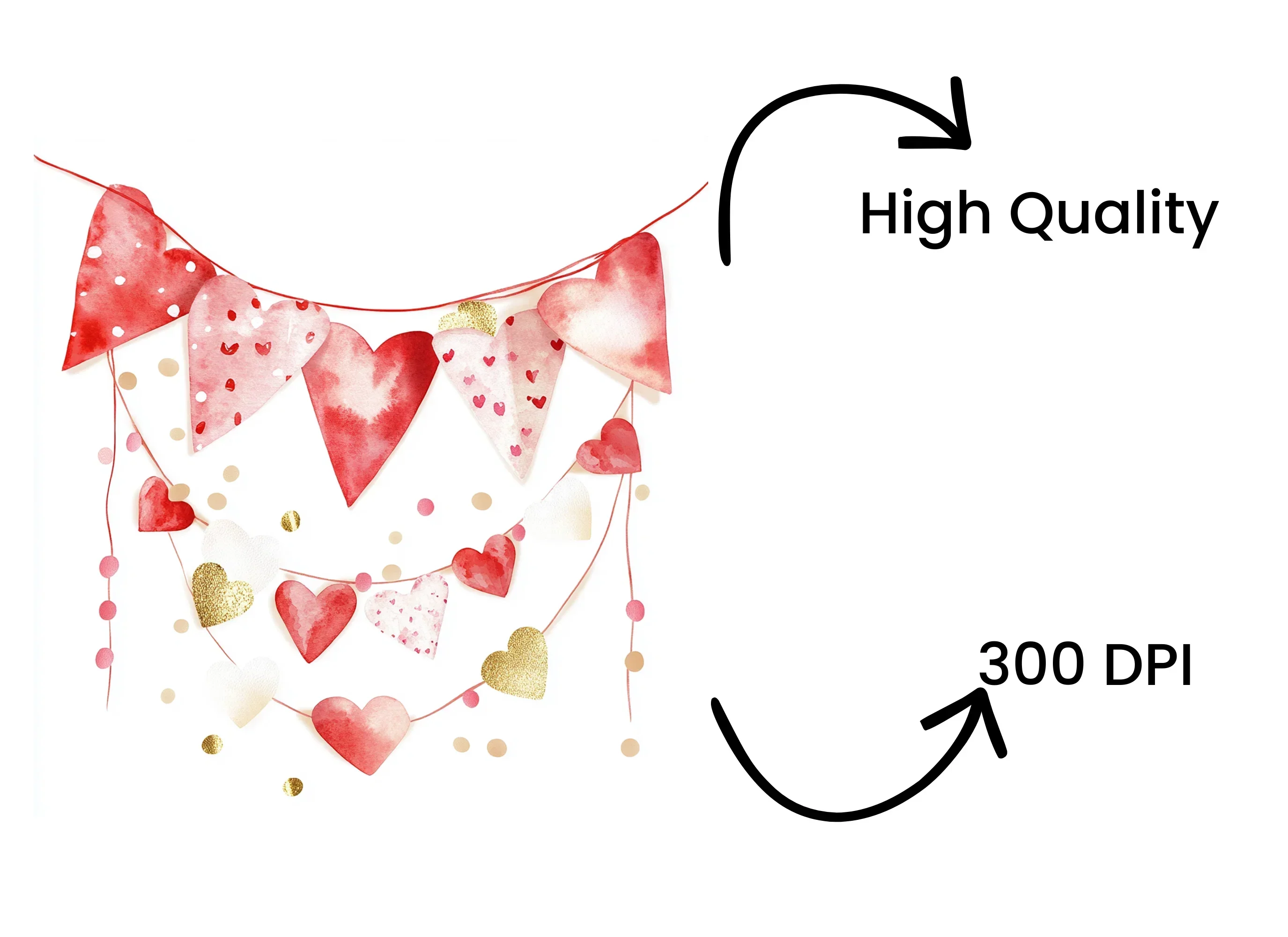 Valentine Heart Banners Clipart Bundle - Image 4