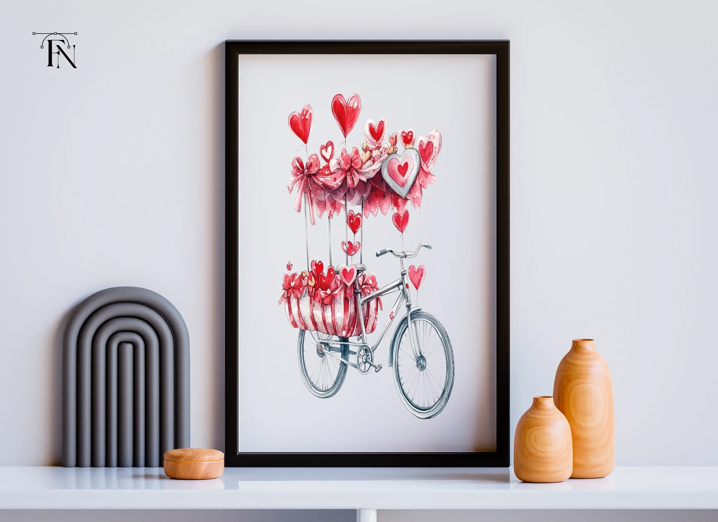 Valentine's Day Bicycle Clipart Bundle - Image 5