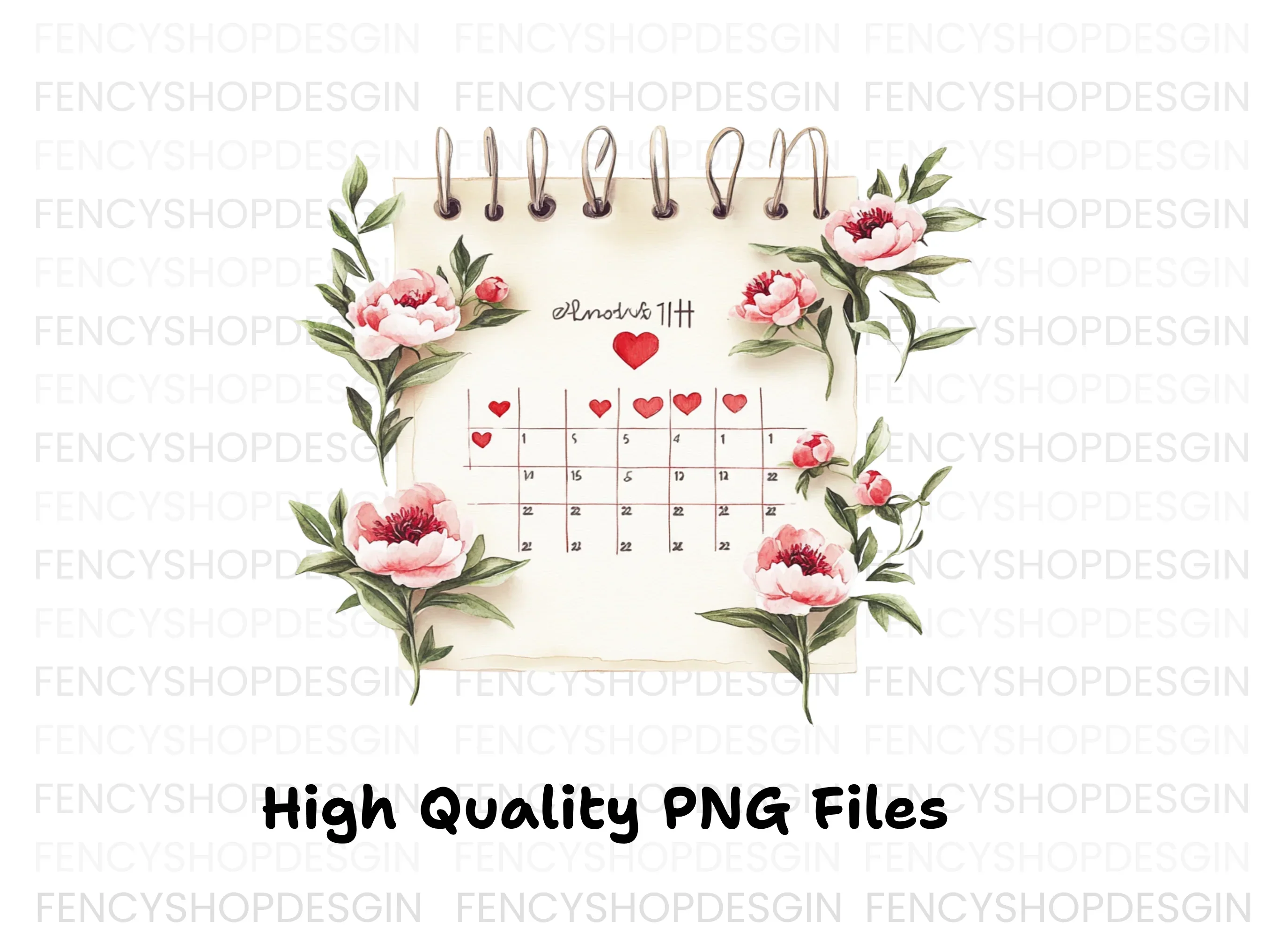 Valentine's Day Calendar Clipart Bundle - Image 3