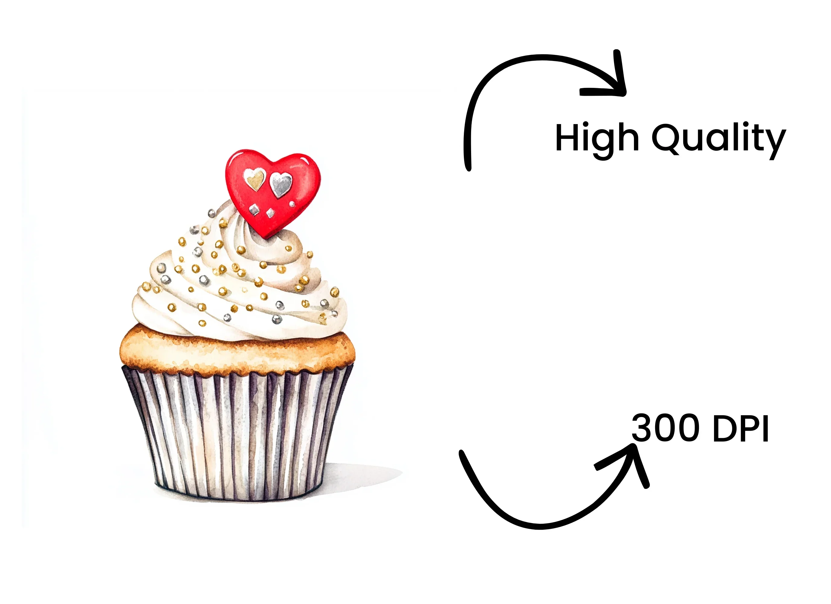Valentine's Day Cupcake Clipart Bundle - Image 4