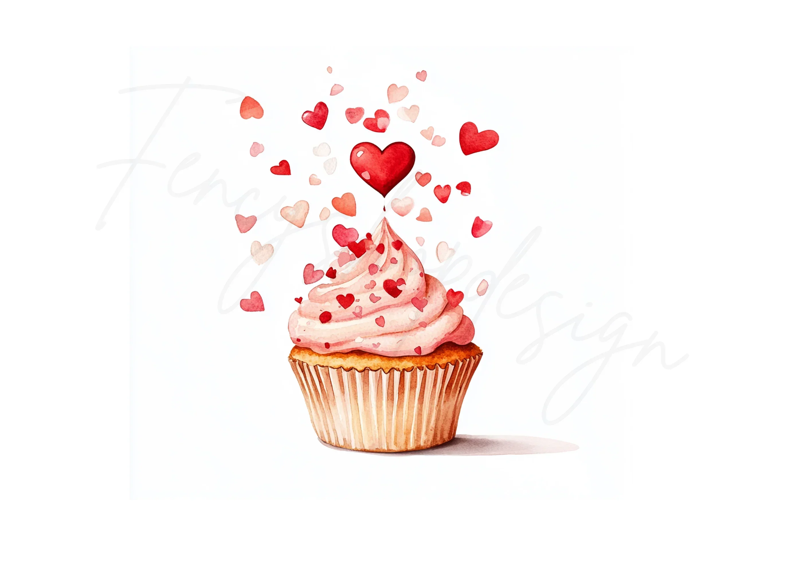 Valentine's Day Cupcake Clipart Bundle - Image 3