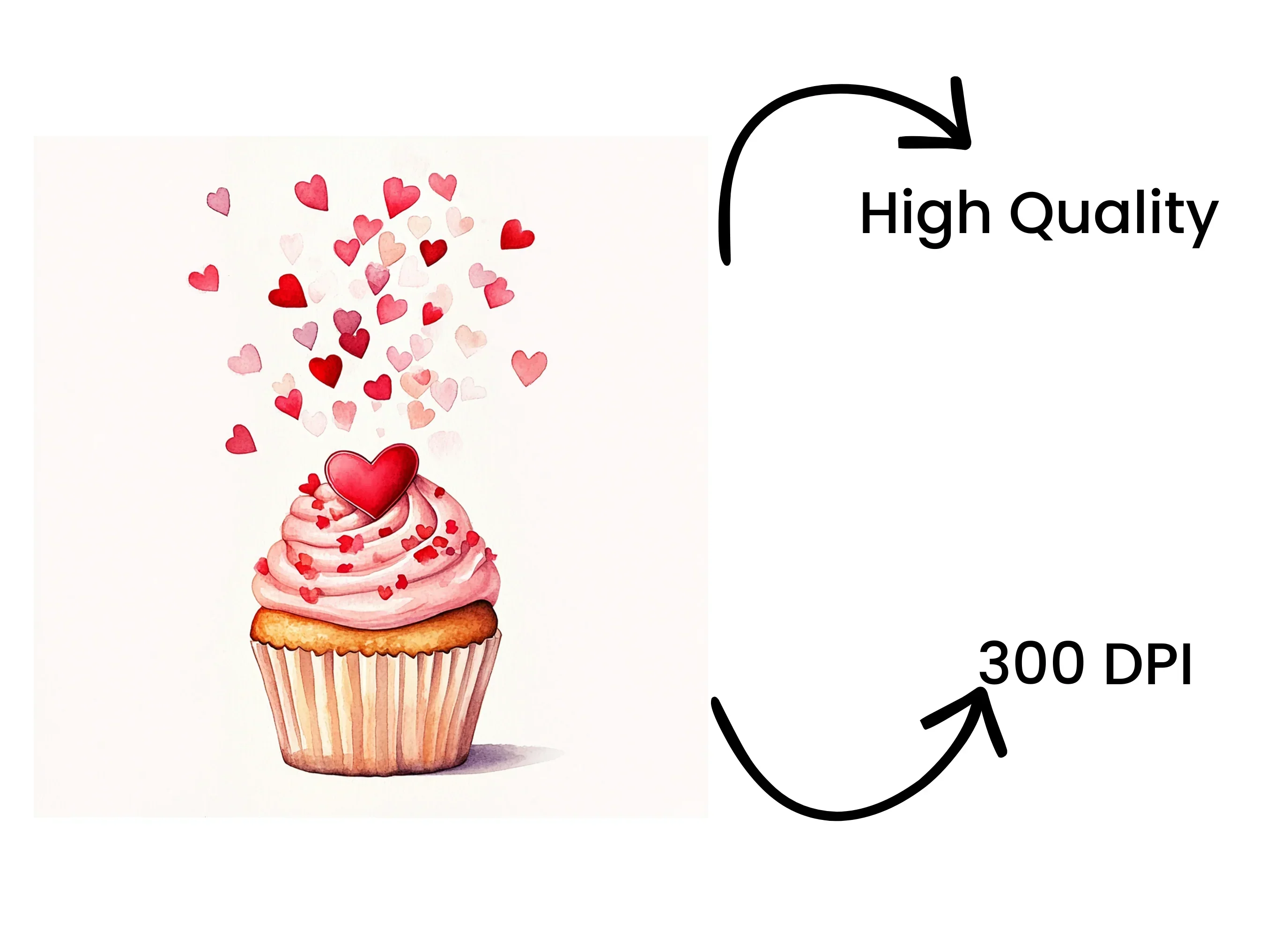 Valentine's Day Cupcake Clipart Bundle - Image 4