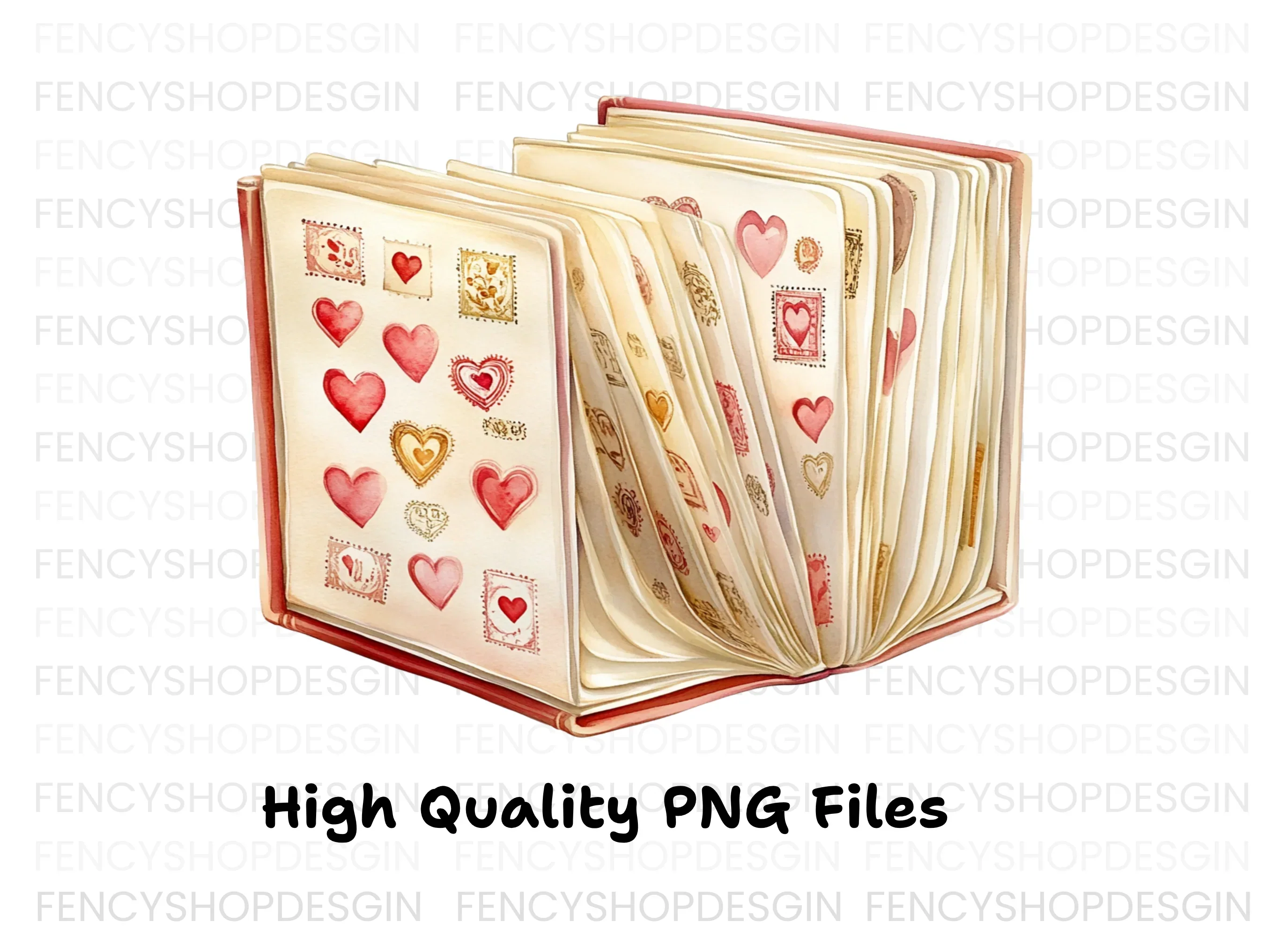 Valentine's Day Heart Stamp Clipart Bundle - Image 2