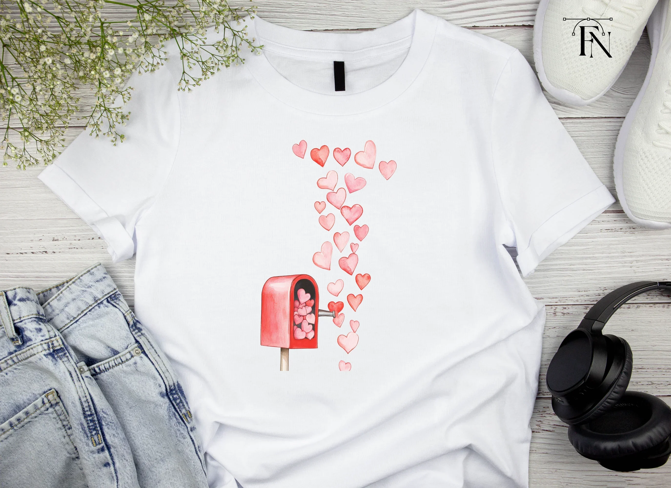 Valentine's Day Mailbox with Hearts Clipart Bundle - Image 5